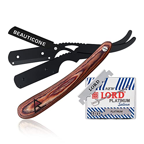 Brown Wooden Razor With Black Blade