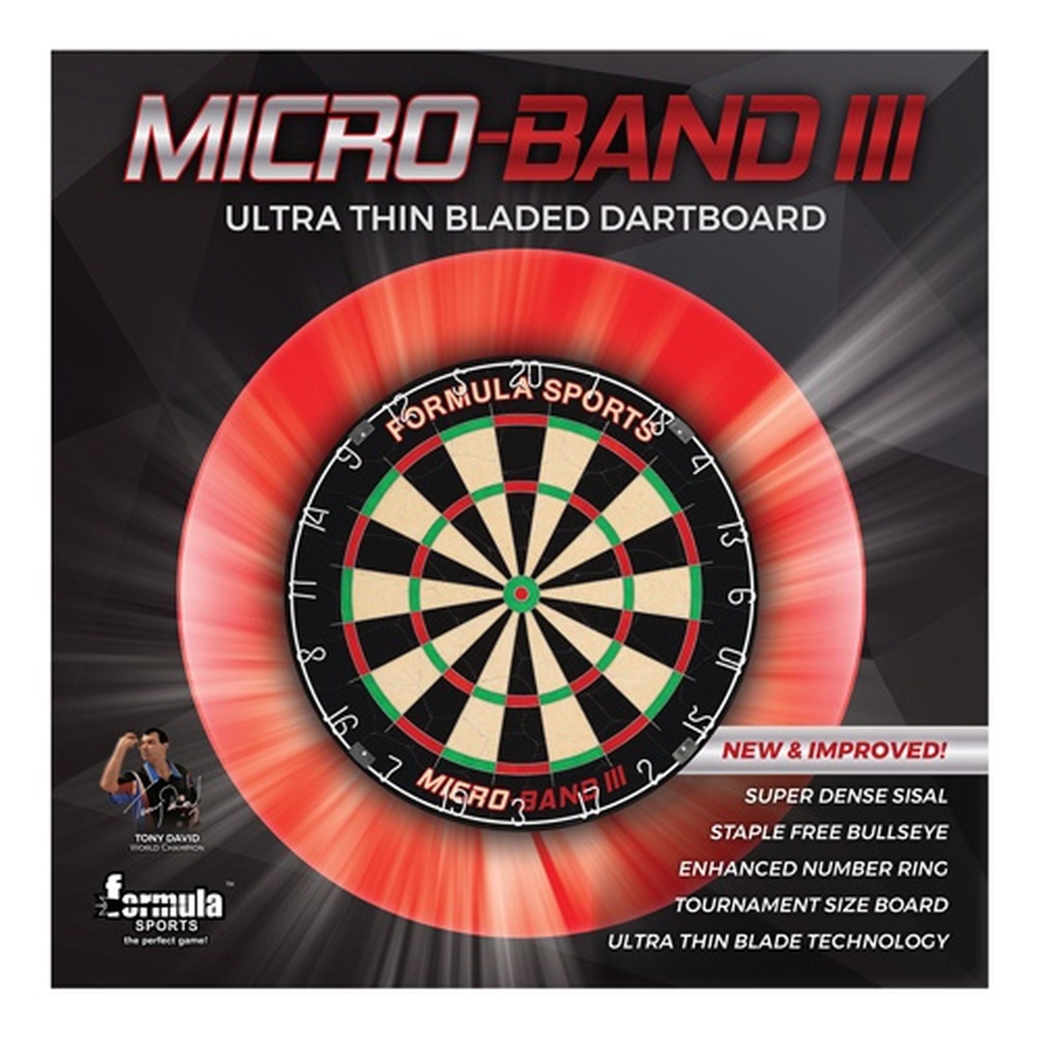Formula Microband III Bristle Dartboard - Professional Tournament Dartboard for Home & Bar Games - Perfect for Indoor Sports & Entertainment
