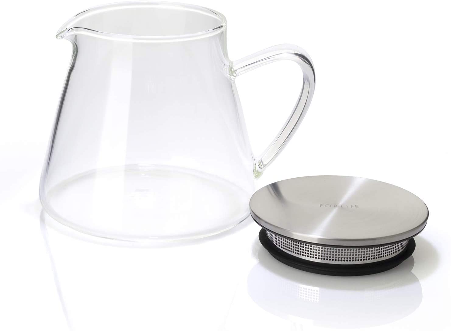 Premium FORLIFE Fuji Glass Teapot with Removable Stainless Steel Filter - 18oz/500ml, Perfect for Loose Leaf Tea, Herbal Infusions & Iced Tea Brewing - Ideal for Home, Office & Gift Giving