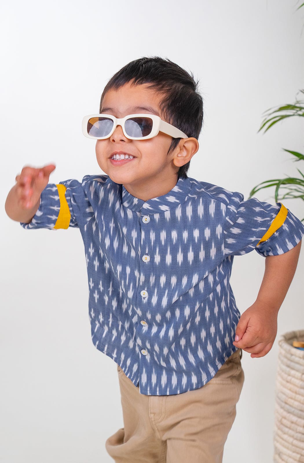 Boys' Striped Long Sleeve Shirt - Cream Color | Casual & School Wear for Kids | Perfect for Playdates & Everyday Outfits