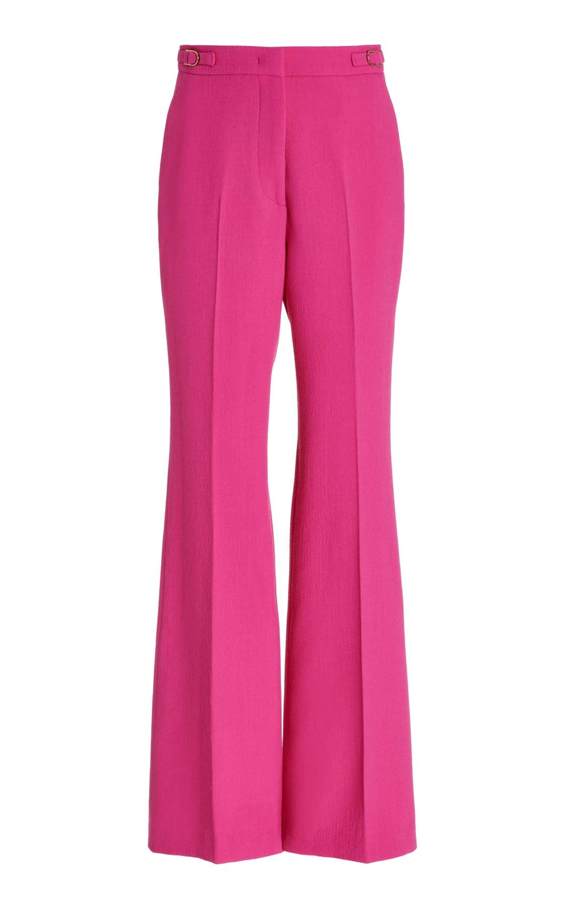 Vesta Pant in Fuchsia - Virgin Wool Crepe High-Waisted Trousers for Women | Comfortable Office Wear & Winter Fashion
