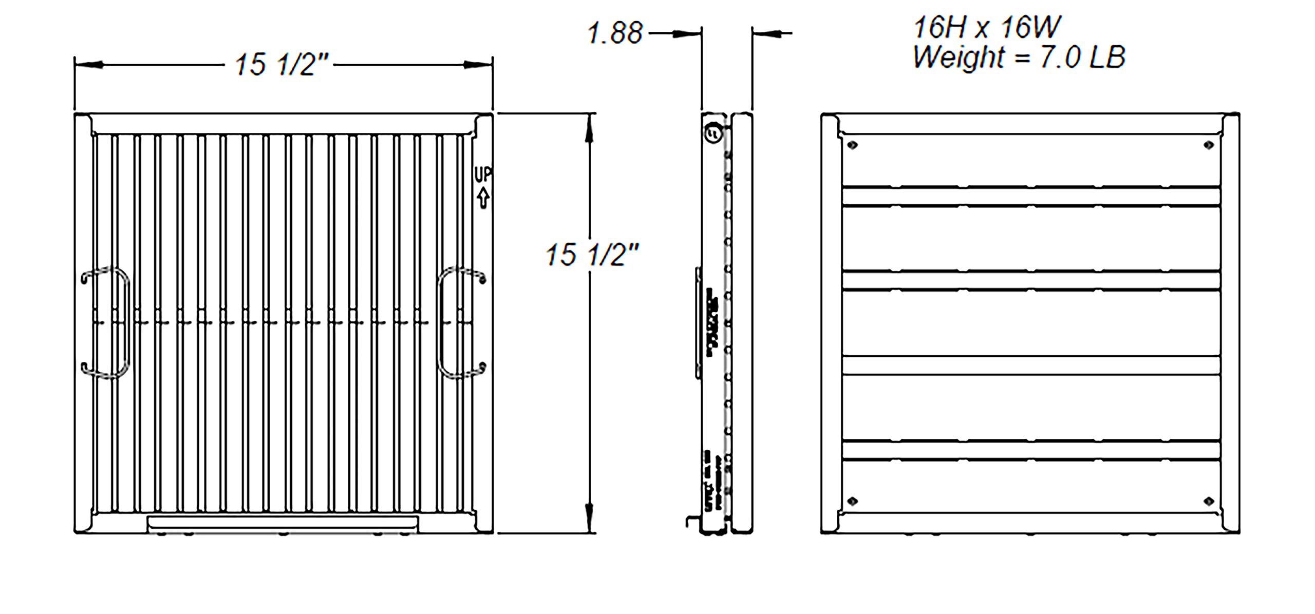 Captrate SOLO Stainless Steel Baffle Restaurant Hood Filter - 16