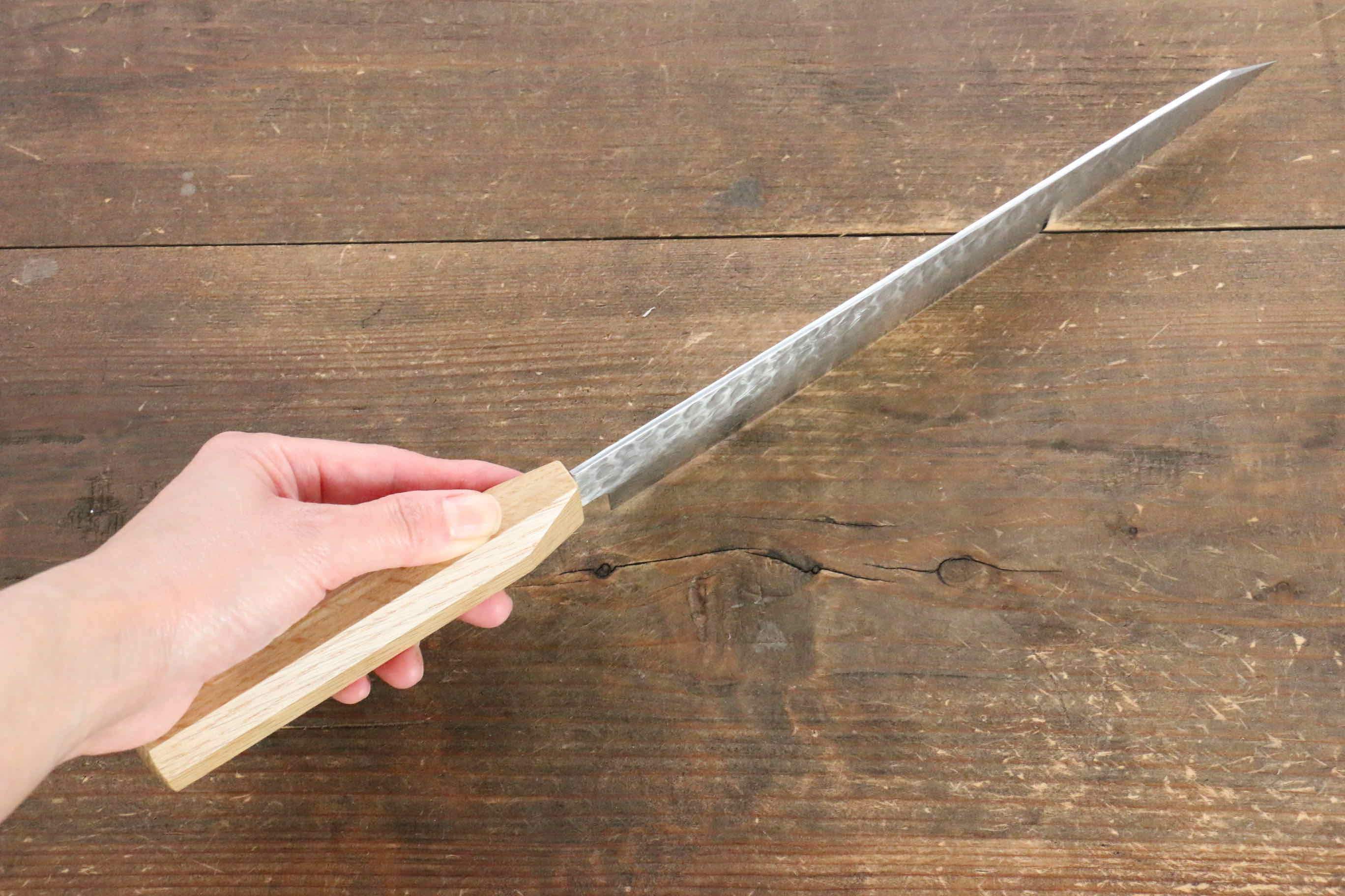 Premium Jikko VG10 17-Layer Japanese Sujihiki Slicing Knife 230mm with Oak Handle - Perfect for Sushi, Sashimi & Meat Carving
