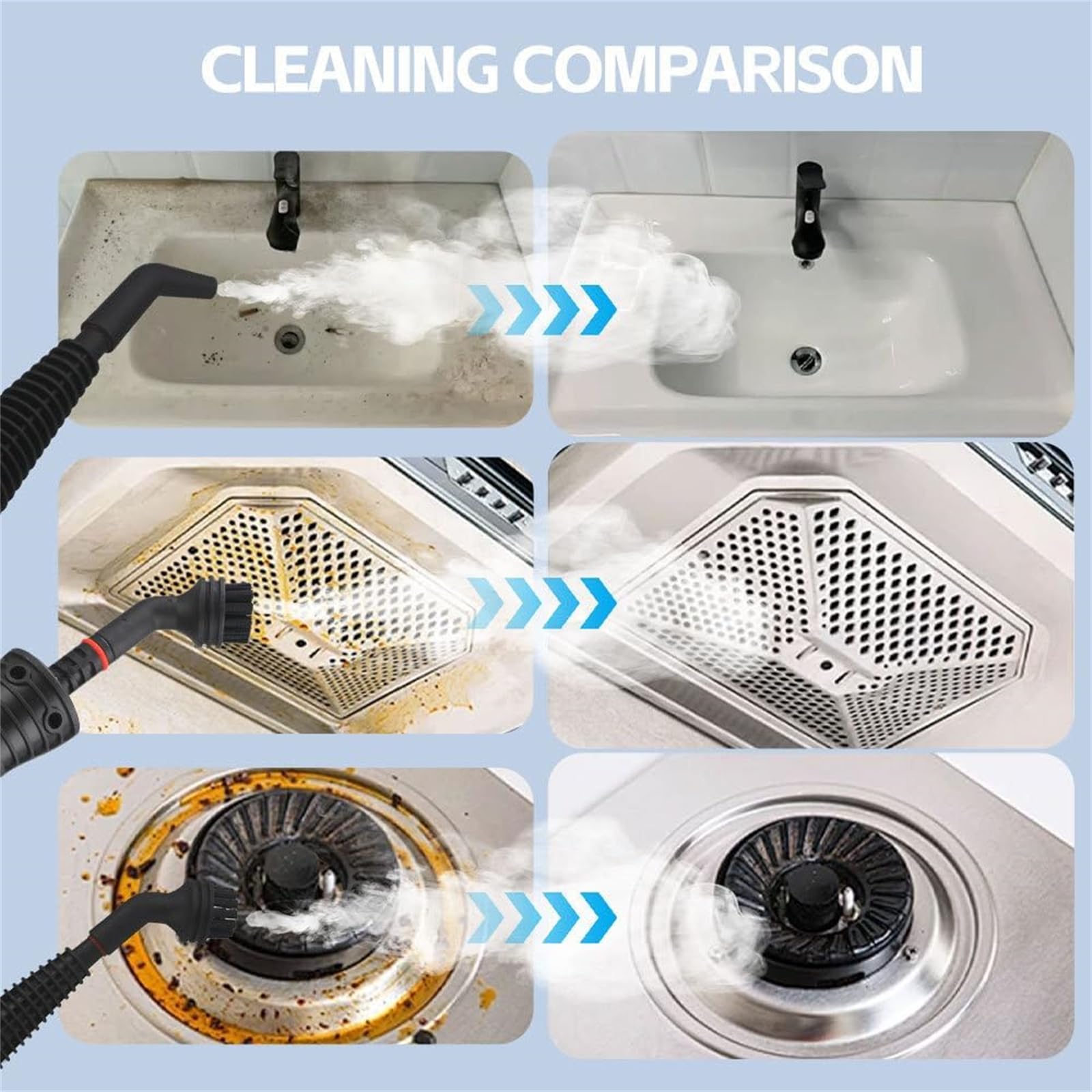 Laytic Steammaster Pro Handheld Steam Cleaner - 9-Piece Accessory Kit for Home Cleaning | Multi-Purpose Pressurized Steamer for Floors, Tiles, Grout & Upholstery | Portable Deep Cleaning Solution