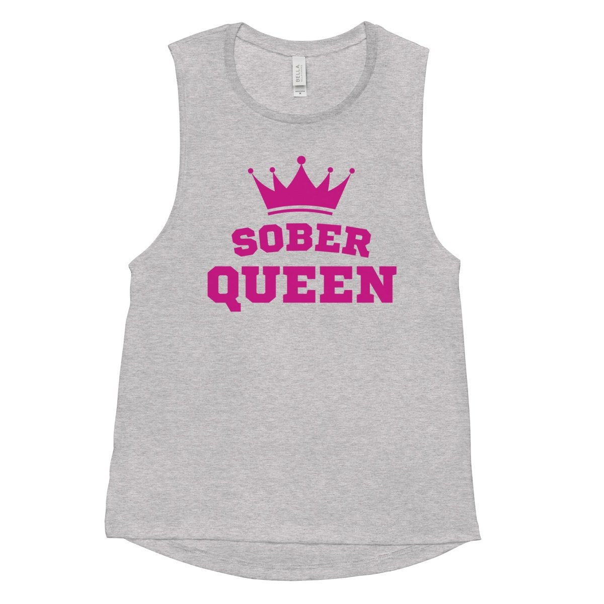 Sober Queen Flowy Muscle Tank Top for Women - Lightweight & Breathable Workout Shirt - Gym, Yoga, Running & Casual Wear