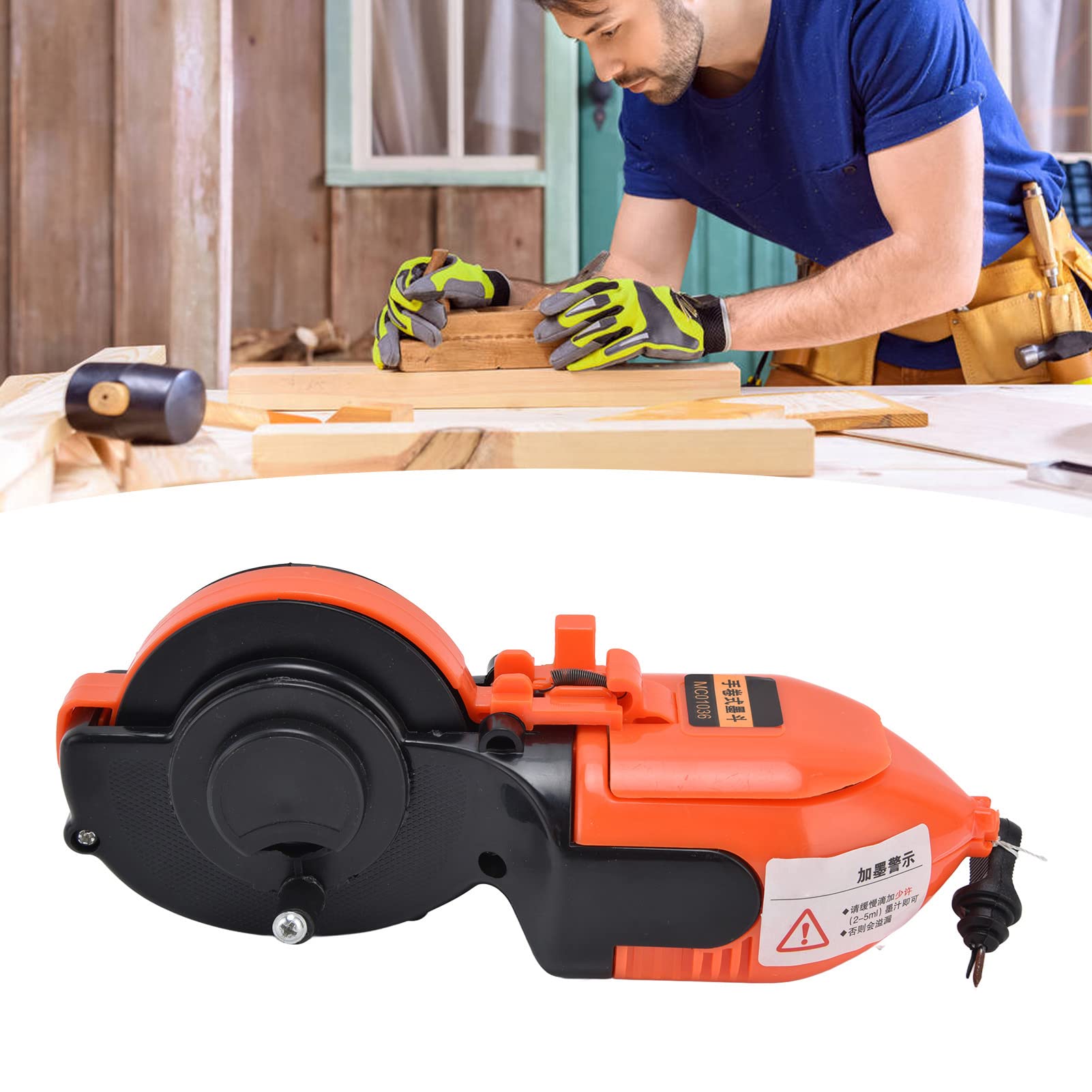 Haofy Chalk Line Tool - Automatic & Manual Chalk Marker for Woodworking, Plumbing, Construction | Durable Mini Ink Line Marker with Long Length for Precise Marking | Perfect for DIY Projects, Home Renovation, and Professional Use