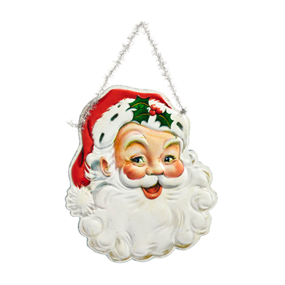 12 Classic Santa Claus Christmas Wall Ornaments - Holiday Home Decor for Tree, Fireplace, and Festive Party Decorations