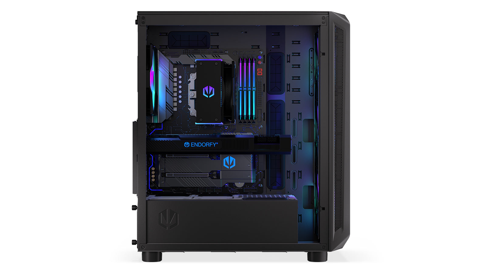 Endorfy Arx 500 ARGB Mid-Tower ATX PC Gaming Case - High Airflow, Tempered Glass, RGB Lighting (EY2A011) - Perfect for Gaming Rigs & Streaming Setups