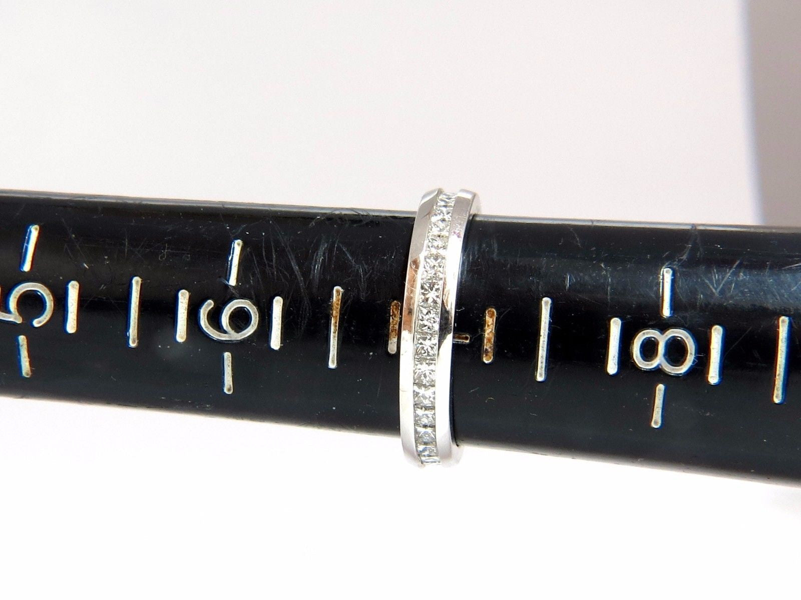 1.20CT Princess Cut Diamond Eternity Band Ring - 14K White Gold (G/VS) - Size 7 - 3.8mm Width - Perfect for Anniversaries, Engagements & Special Occasions