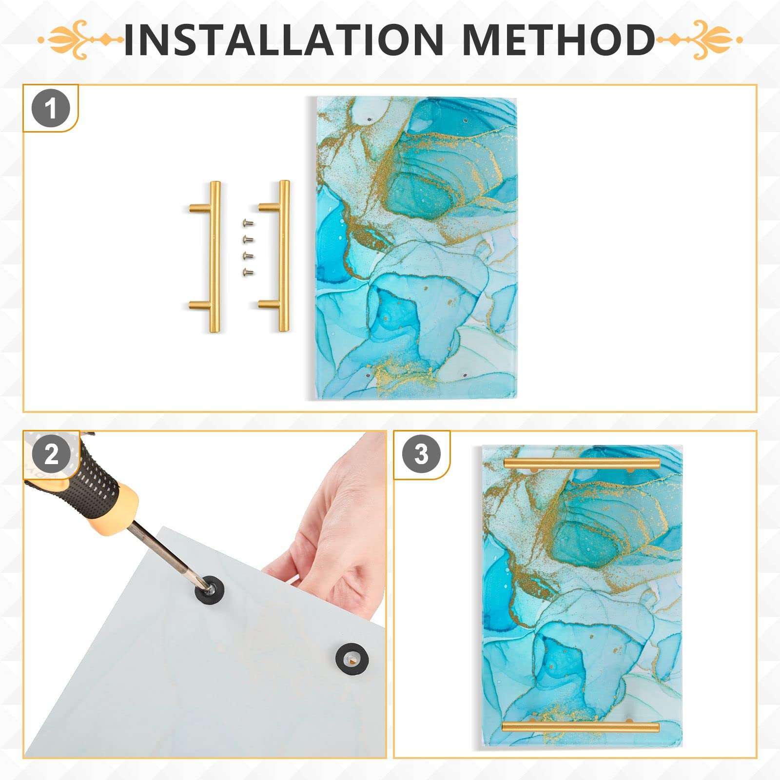 Acrylic Serving Tray with Handles - 7.87