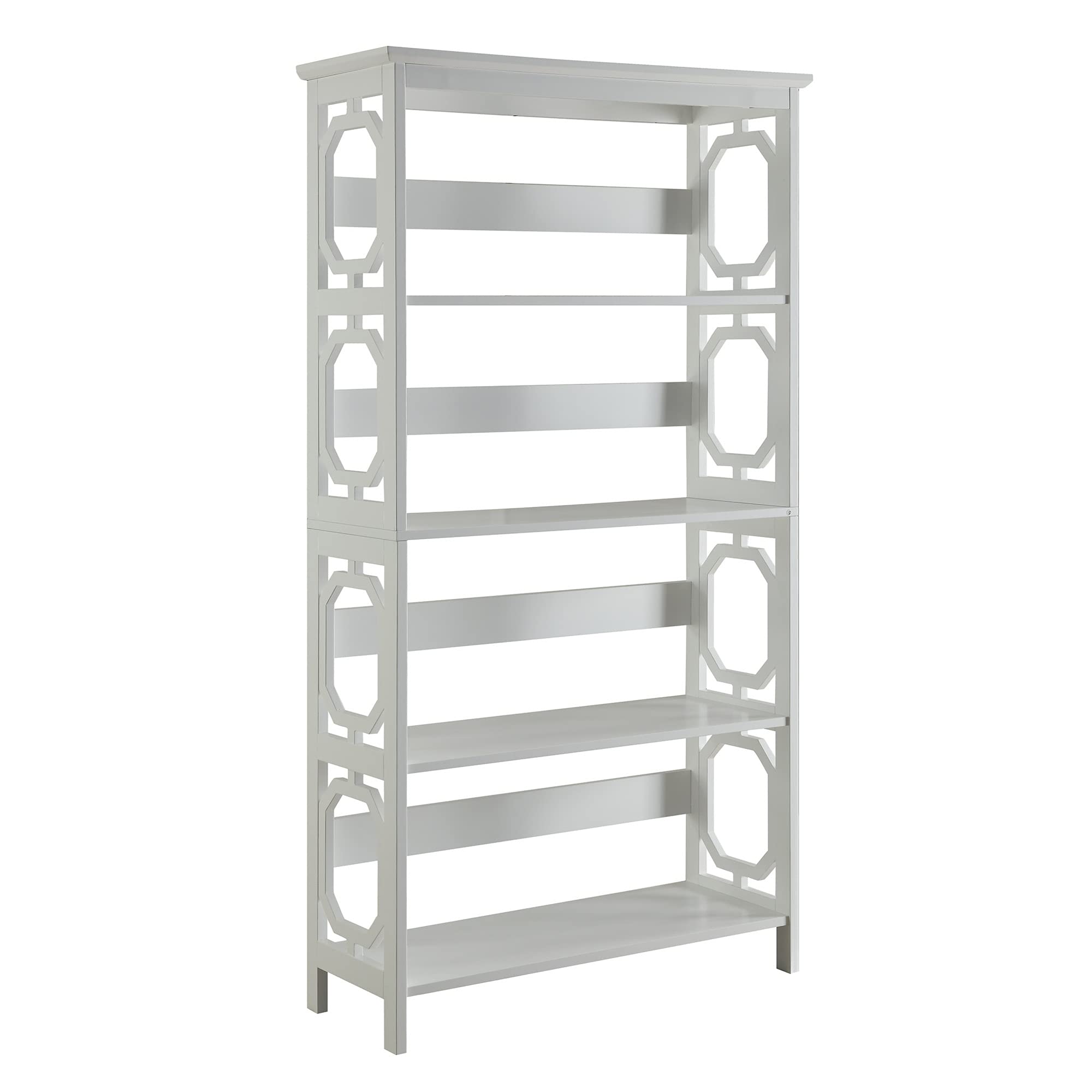 Ergode Omega 5-Tier Wooden Bookshelf - Sturdy Storage Shelf for Home Office, Living Room & Bedroom - Perfect for Organizing Books, Decor & Essentials