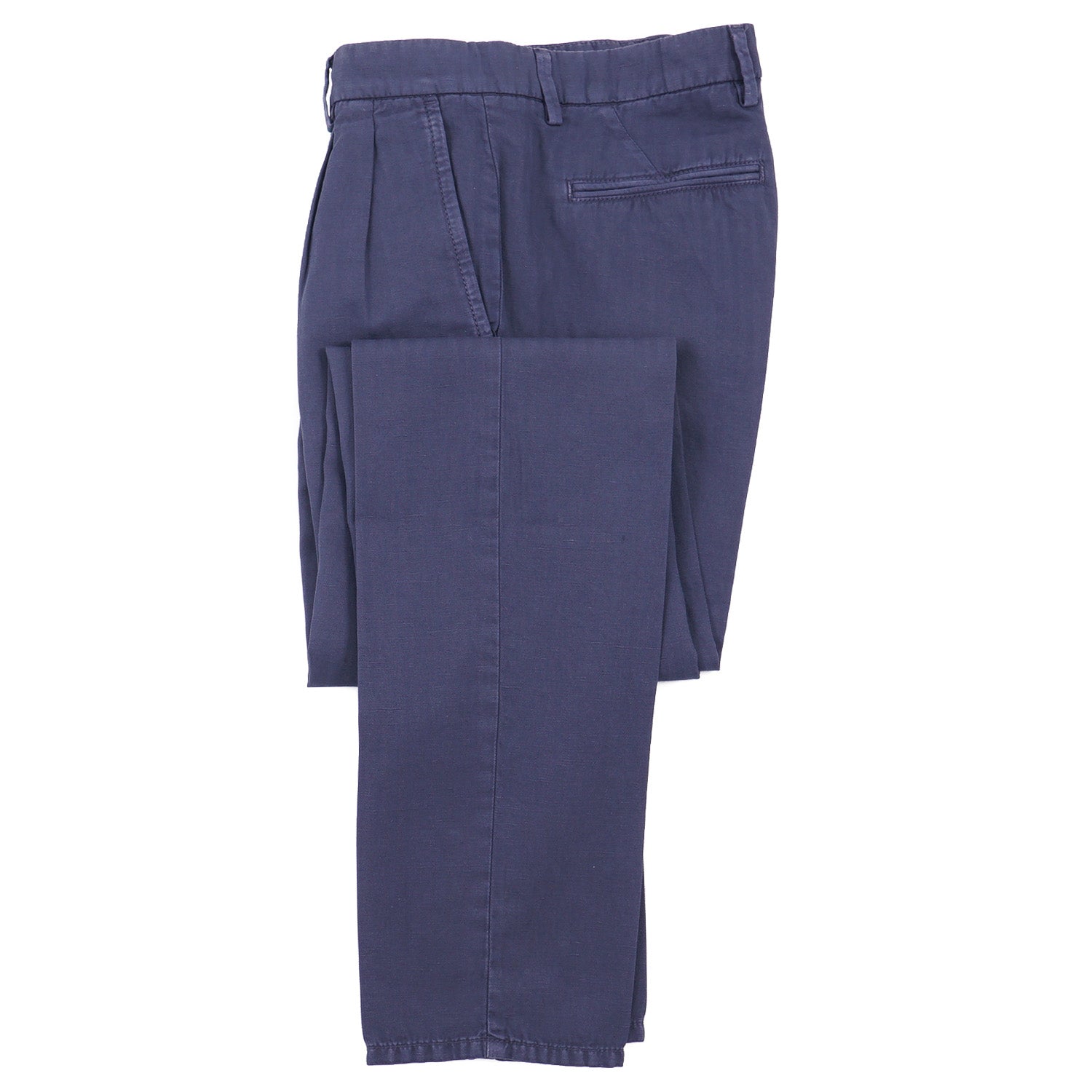 Luigi Borrelli Men's Garment Washed Cotton Linen Pants - Comfortable Casual Trousers for Summer Travel & Outdoor Activities