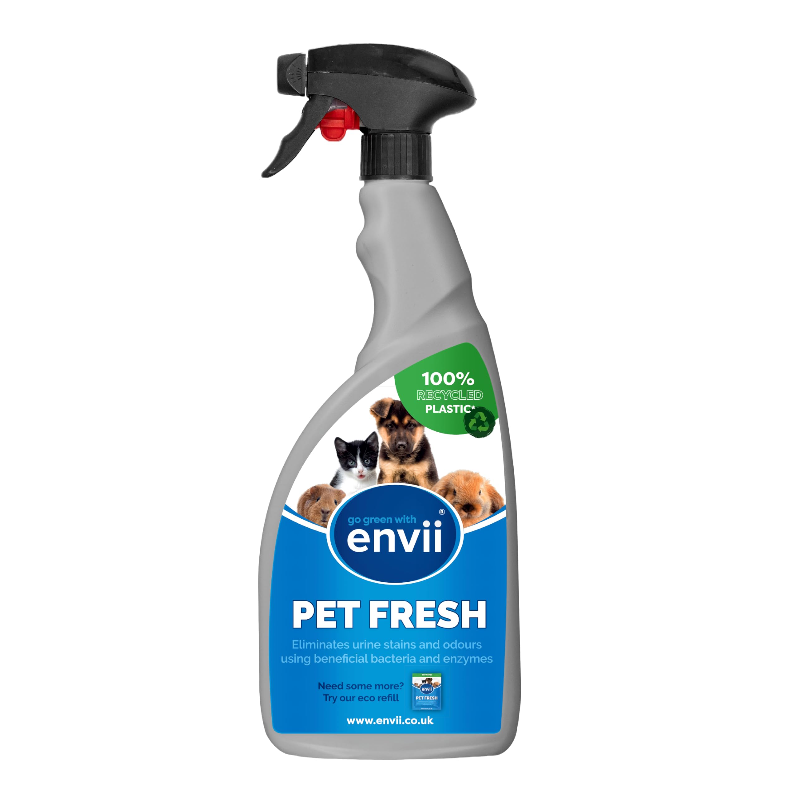 Envii Pet Fresh - Powerful Enzyme Cleaner for Dog & Cat Urine, Feces & Stains | Natural Odor Eliminator & Stain Remover | 750ml Pet-Safe Carpet Cleaner | Ideal for Homes with Pets, Kennels & Pet Stains on Carpets, Furniture & Floors