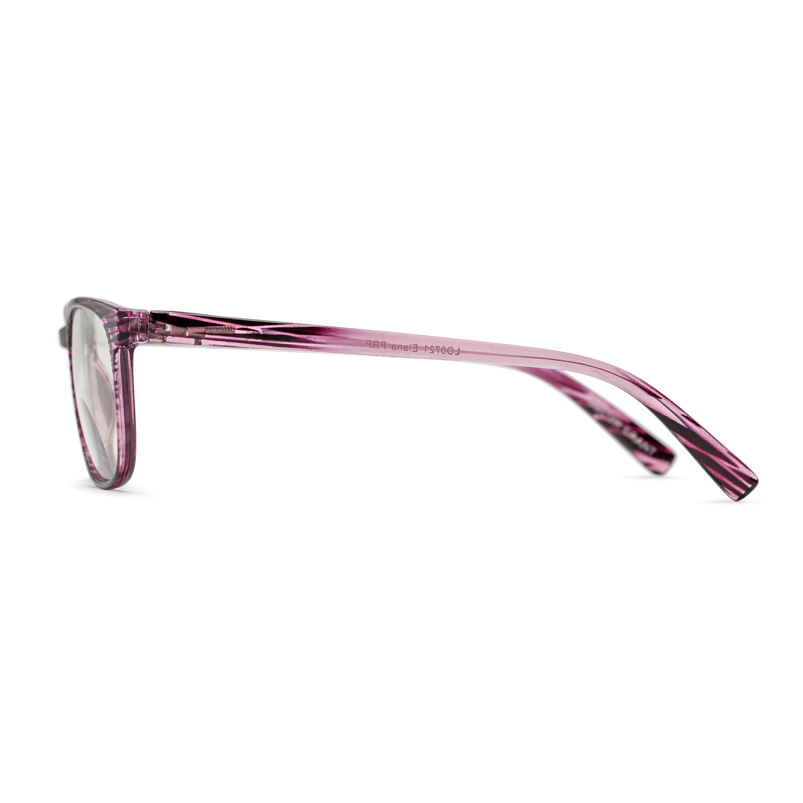 Foster Grant Women's Elana Pop of Power Bifocal Blue Light Blocking Reading Glasses - Purple Frame, 53mm Lens - Perfect for Computer Work, Reading & Digital Eye Strain Relief