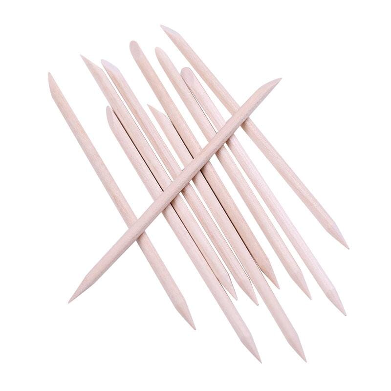 10pcs Orange Wood Stick Dot Pen Rhinestones Remover - Nail Art Tool for Professional & DIY Manicures, Perfect for Salon & Home Use