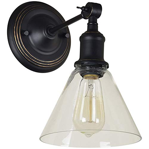 MAKLAINE Traditional Iron Wall Sconce - Oil Rubbed Bronze Finish - Vintage Style Wall Light Fixture for Living Room, Bedroom, Hallway & Entryway Lighting