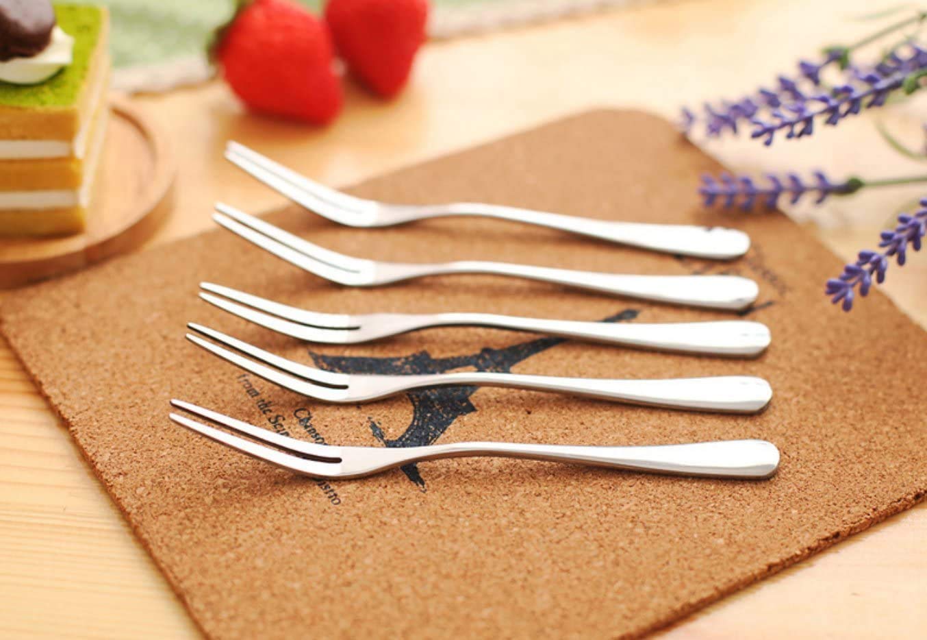 Premium Stainless Steel Crab & Escargot Forks - 2-Prong Appetizer Forks Set of 10 (5 Inches) for Cocktails, Salads, Fruits - Perfect for Parties, Travel & Seafood Dining