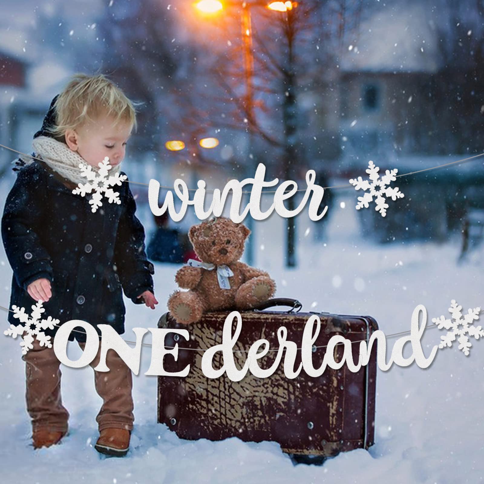 Winter Onederland 1st Birthday Party Decorations for Boys & Girls - Silver Winter Wonderland Banner, Cake Topper & Party Supplies for Baby's First Birthday Celebration | Perfect for Winter Themed Birthday Parties, Baby Showers & Nursery Decor