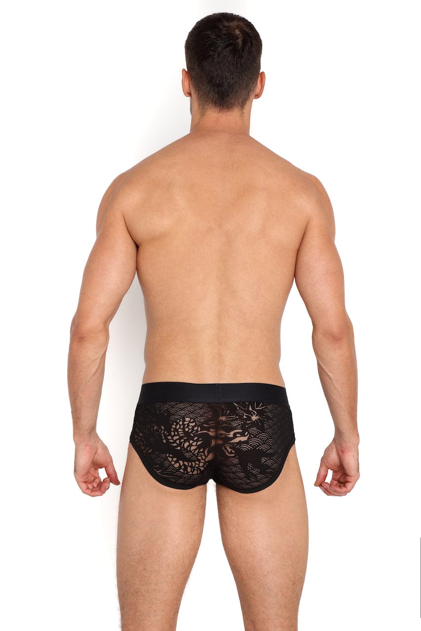 Dragon Burnout Black Brief - Comfortable Men's Underwear for Everyday Wear, Gym & Sports - Soft Breathable Fabric for All-Day Comfort