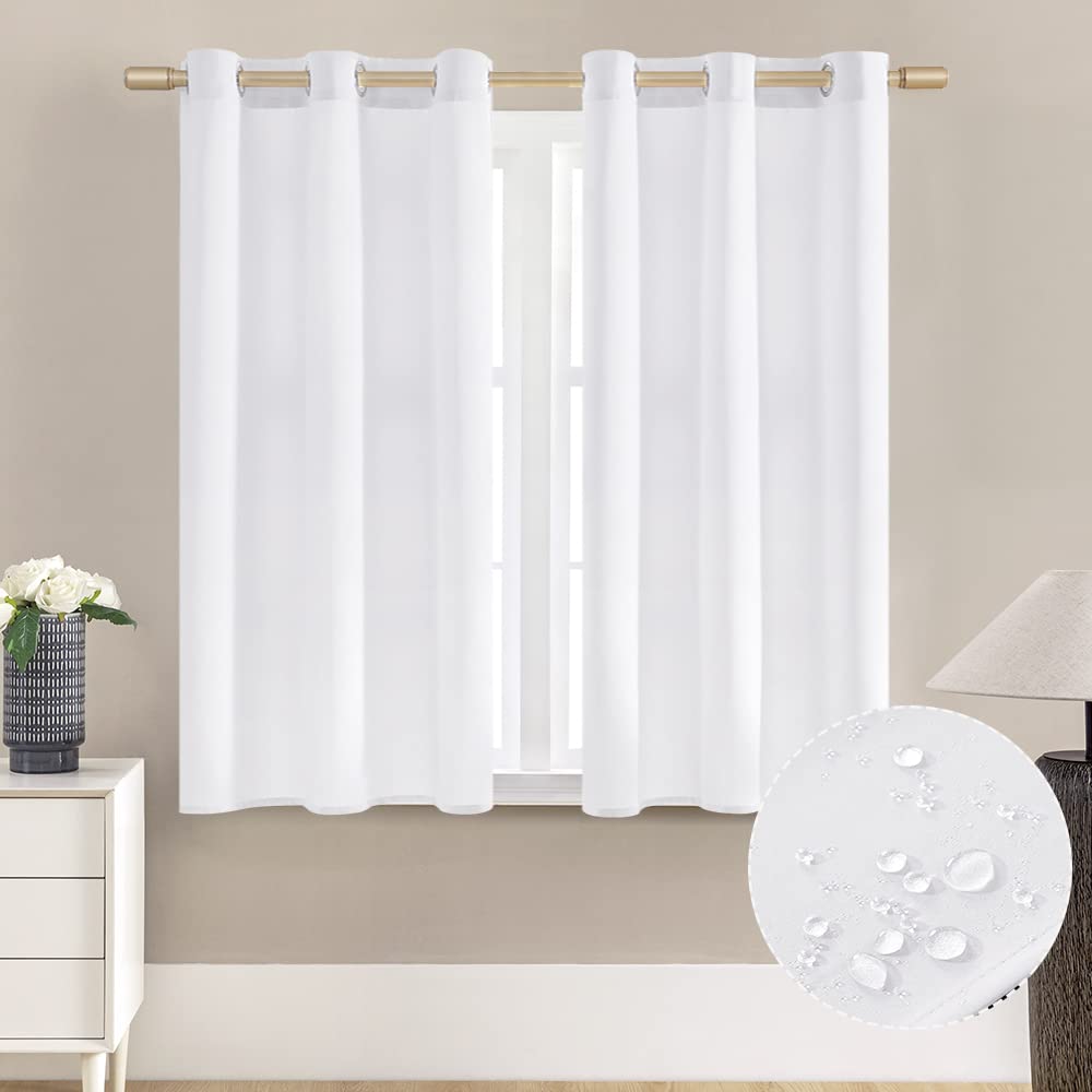 XTMYI White Thermal Insulated Blackout Curtains - 80% Light Blocking, Room Darkening Grommet Window Panels (36x48 Inch, Set of 2) for Bedroom, Kitchen & Bathroom - Perfect for Privacy, Energy Savings & Better Sleep