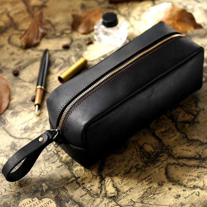 Premium Leather Pencil Case - Durable Pen Organizer with Multiple Pockets for School, Office & Travel - Perfect for Students, Professionals & Artists