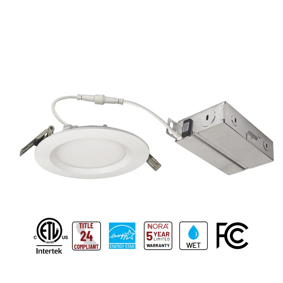 4 Inch LED Canless Recessed Light 900 Lumens 3 Color Temperature (3000K/4000K/5000K) White Baffle Trim - Dimmable Downlight for Kitchen, Living Room, Bedroom & Hallway Lighting