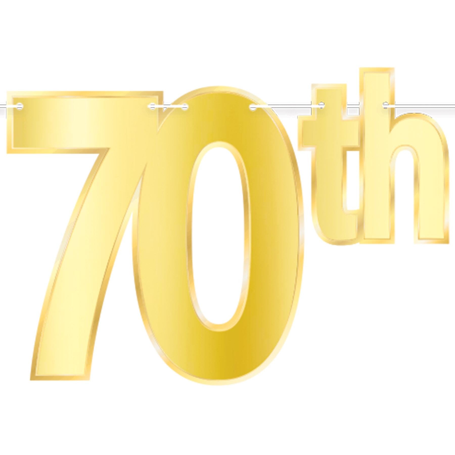 12 Pack Beistle Foil Happy 70th Birthday Party Streamers - Gold & Silver Decorations for Milestone Celebrations, Anniversaries, Retirement Parties