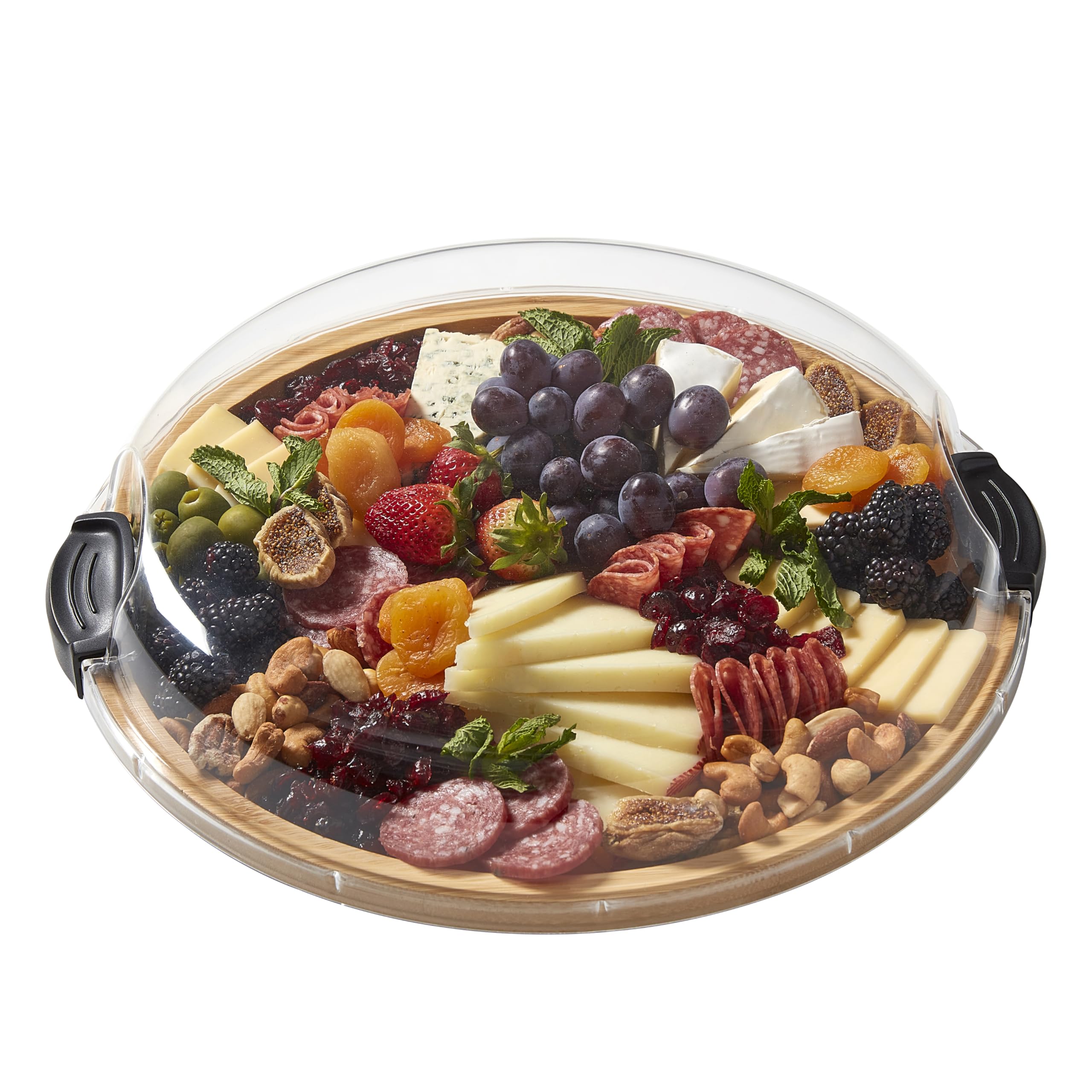 Farberware Build-a-Board Bamboo Cutting Board with Locking Lid - Perfect for Charcuterie, Cheese, Snacks & Serving - Ideal for Kitchen Prep, Entertaining & Party Platters