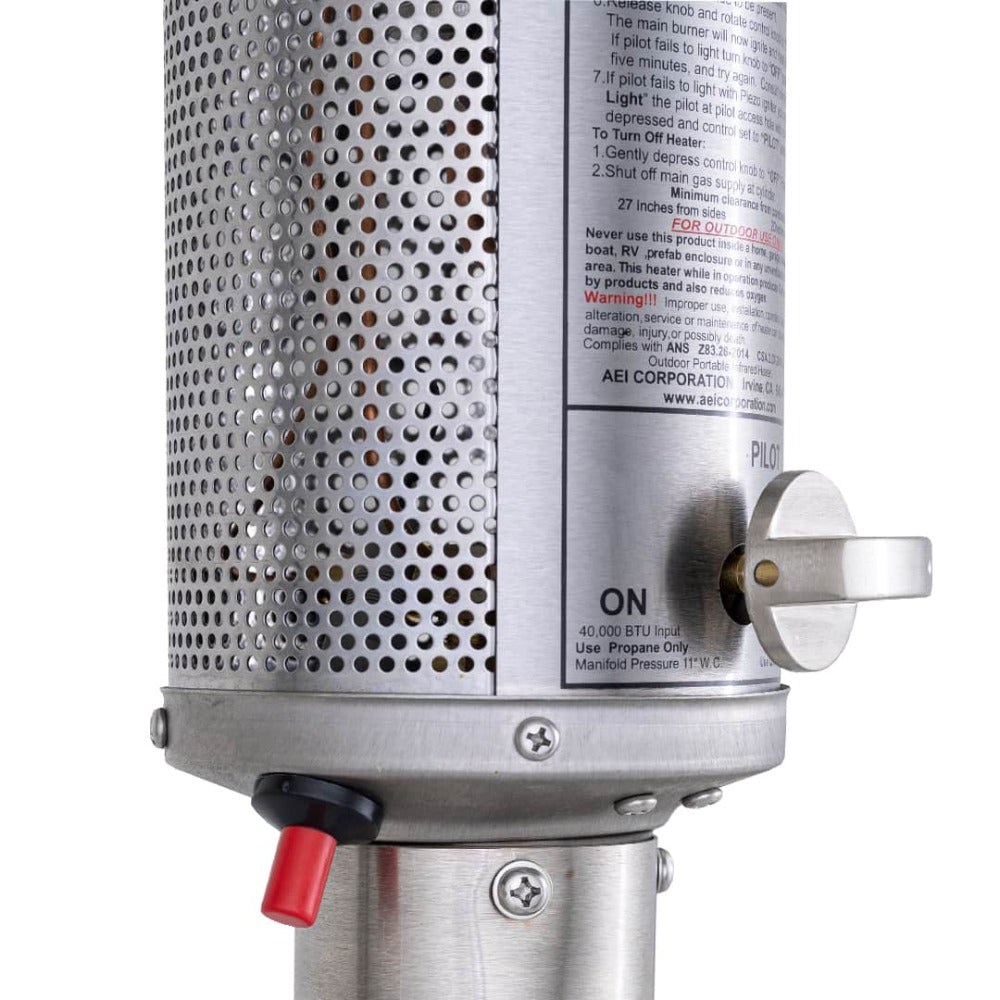 Portable Stainless Steel Propane Patio Heater - Outdoor Patio, Deck & Garden Heating Solution for Cool Evenings & Gatherings