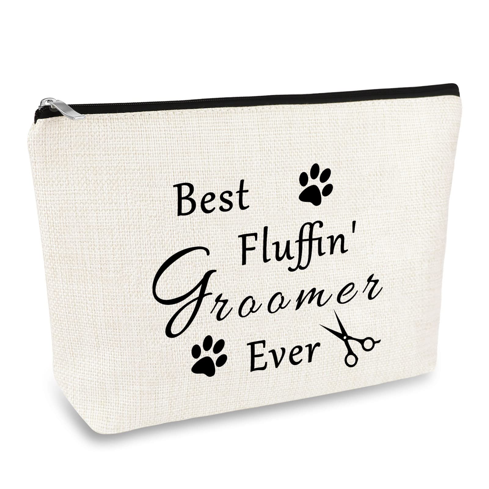 **Dog Groomer Gift for Women - Zipper Makeup & Grooming Cosmetic Bag - Perfect for Pet Stylists, Travel Toiletries & Holiday Gifts (Christmas, Thanksgiving, Birthday) - Ideal for Animal Hairdressers & Dog Lovers**    *(Use Case: Great for storing grooming tools, cosmetics, or travel essentials – a thoughtful gift for pet professionals and dog enthusiasts!)*