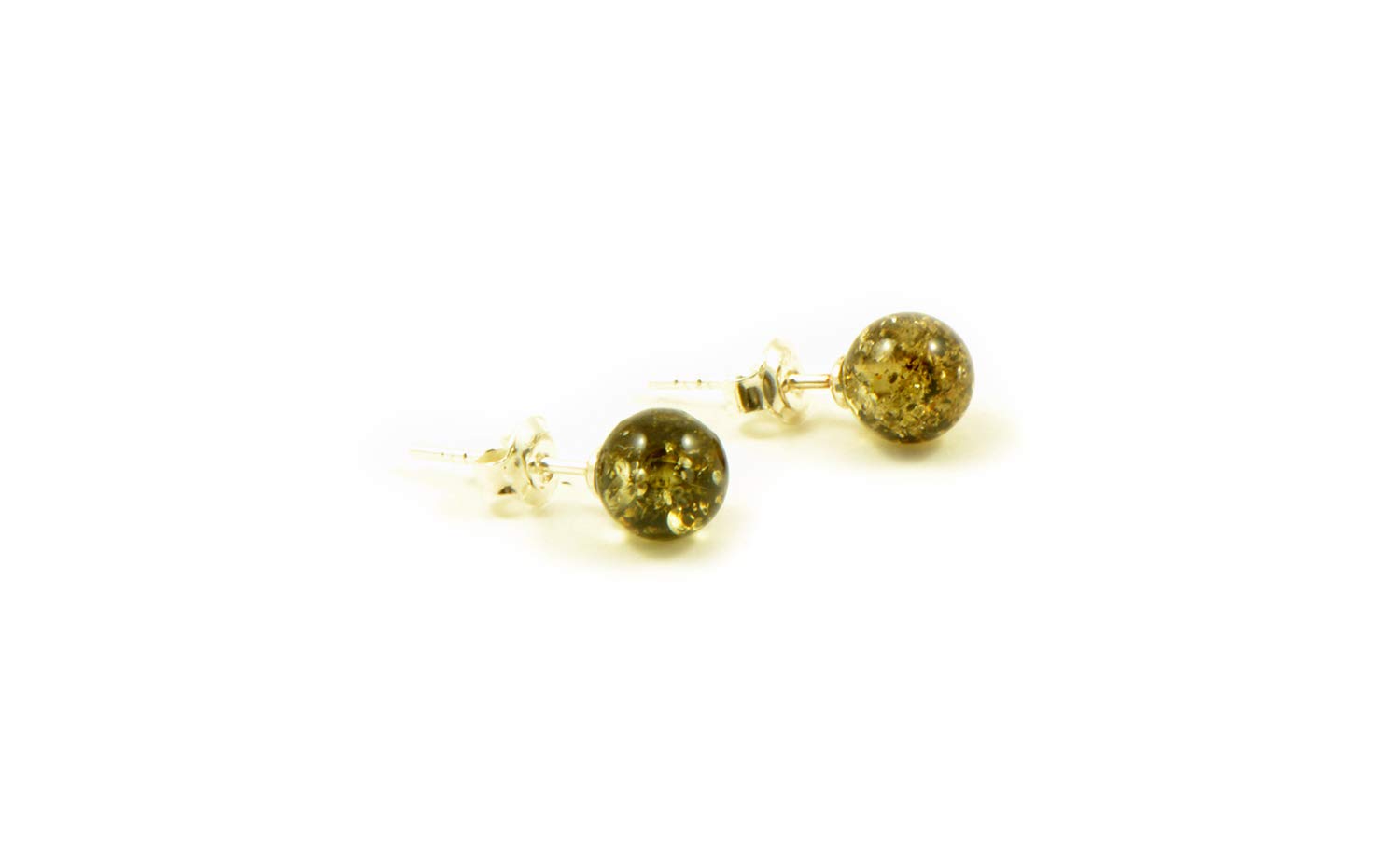 Genuine Baltic Amber Stud Earrings with Sterling Silver - Handmade Natural Amber Jewelry for Women, Hypoallergenic Gift for Her | Perfect for Everyday Wear, Special Occasions & Healing Crystal Therapy