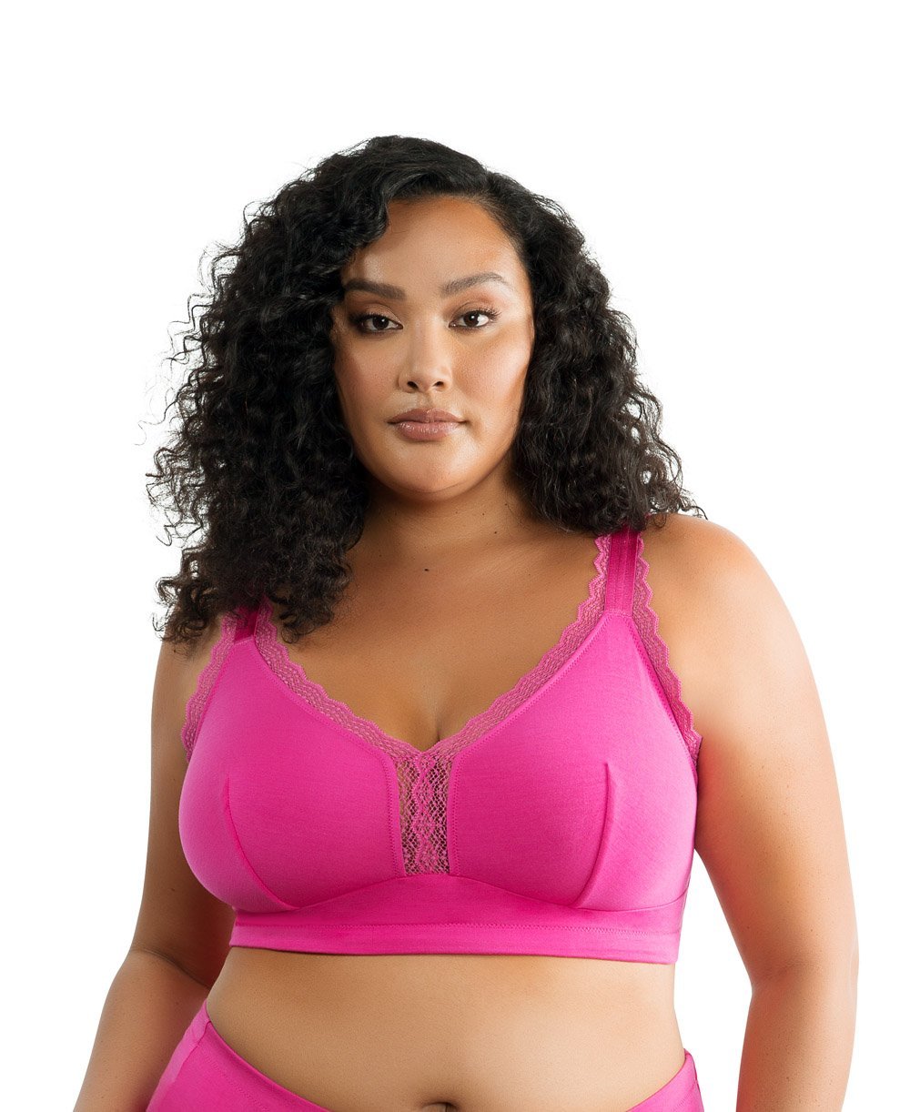 Parfait Dalis Wire Free Bralette - Comfortable Seamless Wireless Bra for Women, Bright Pink | Perfect for Yoga, Lounge & Everyday Wear