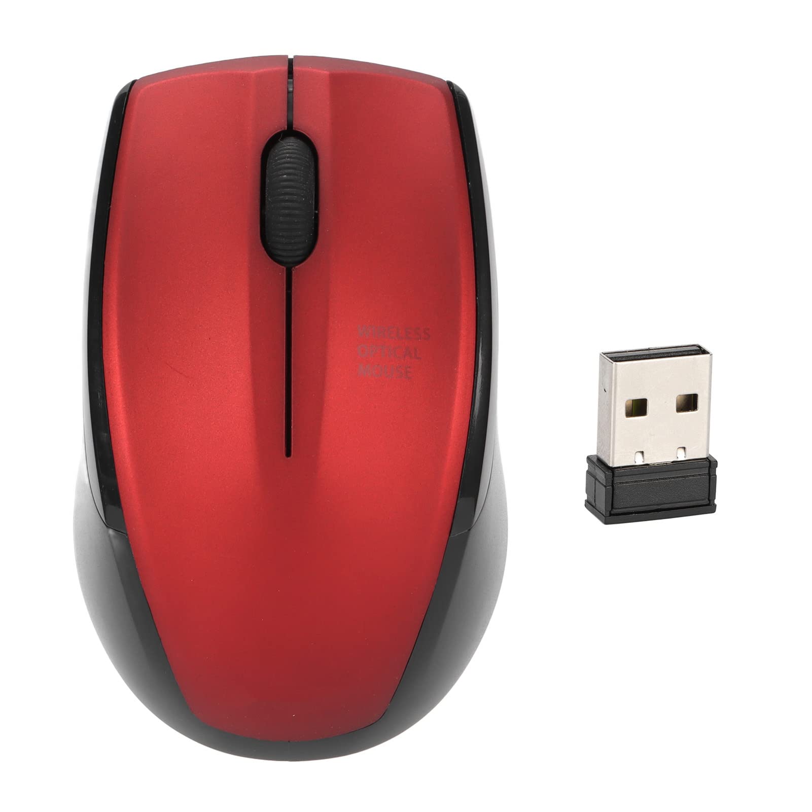 YYOYY Wireless Ergonomic Mouse - 2.4G 1000dpi USB Mute Gaming Mouse, Portable for Laptop & Desktop, Ideal for Home Office & Gaming (Red)