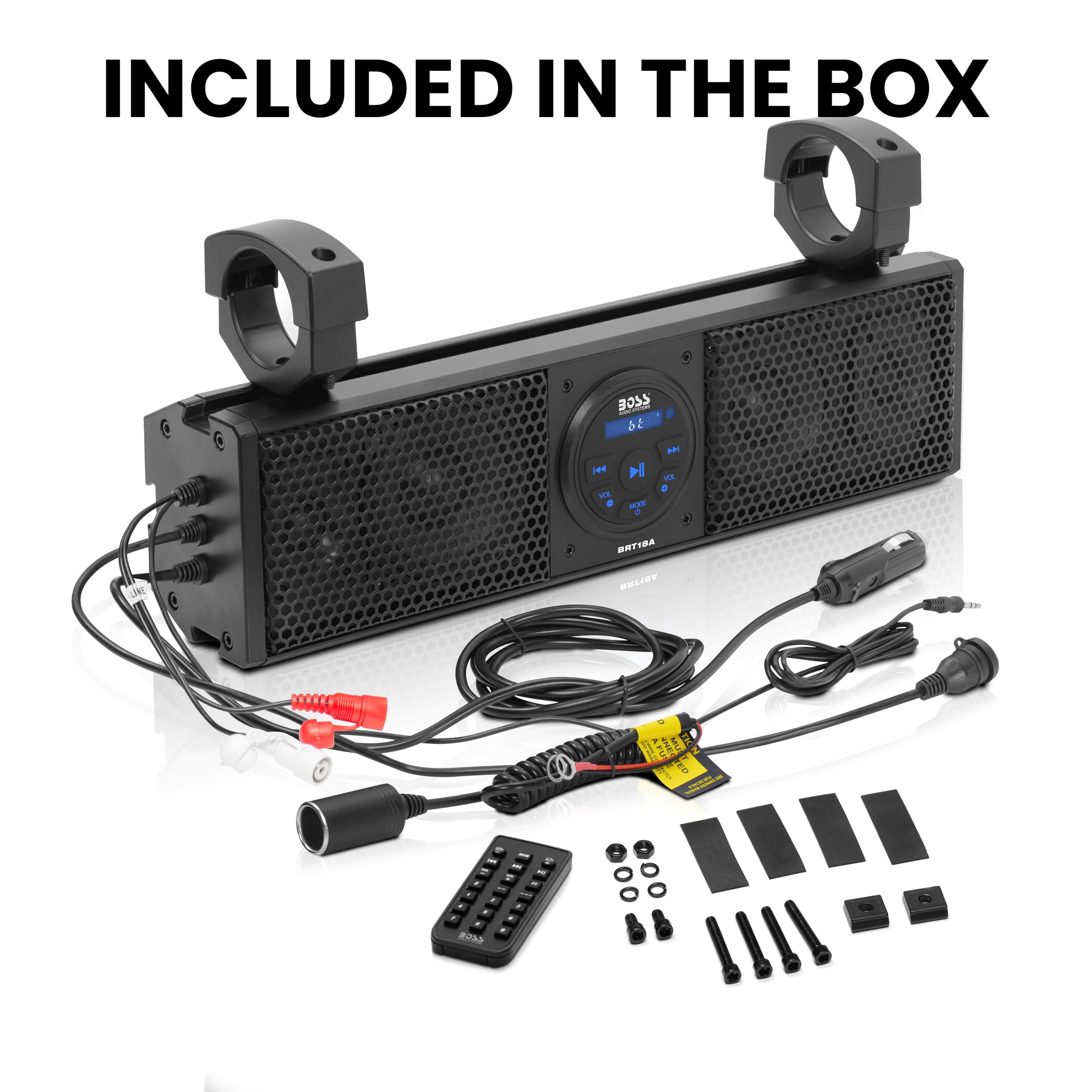 Boss Audio BRT18A 18-Inch Plug & Play Sound Bar with 4 Speakers - Universal Fit for 1.5-2