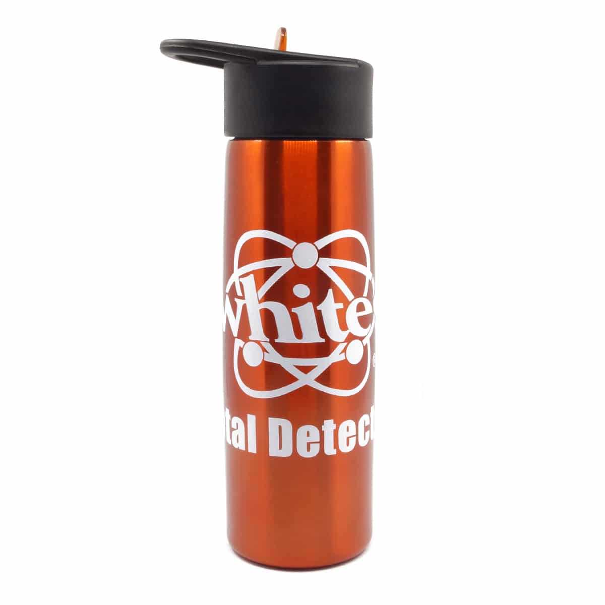 White's Metal Detectors Stainless Steel Anodized Orange Canteen with Logo - Perfect for Outdoor Adventures, Camping & Treasure Hunting