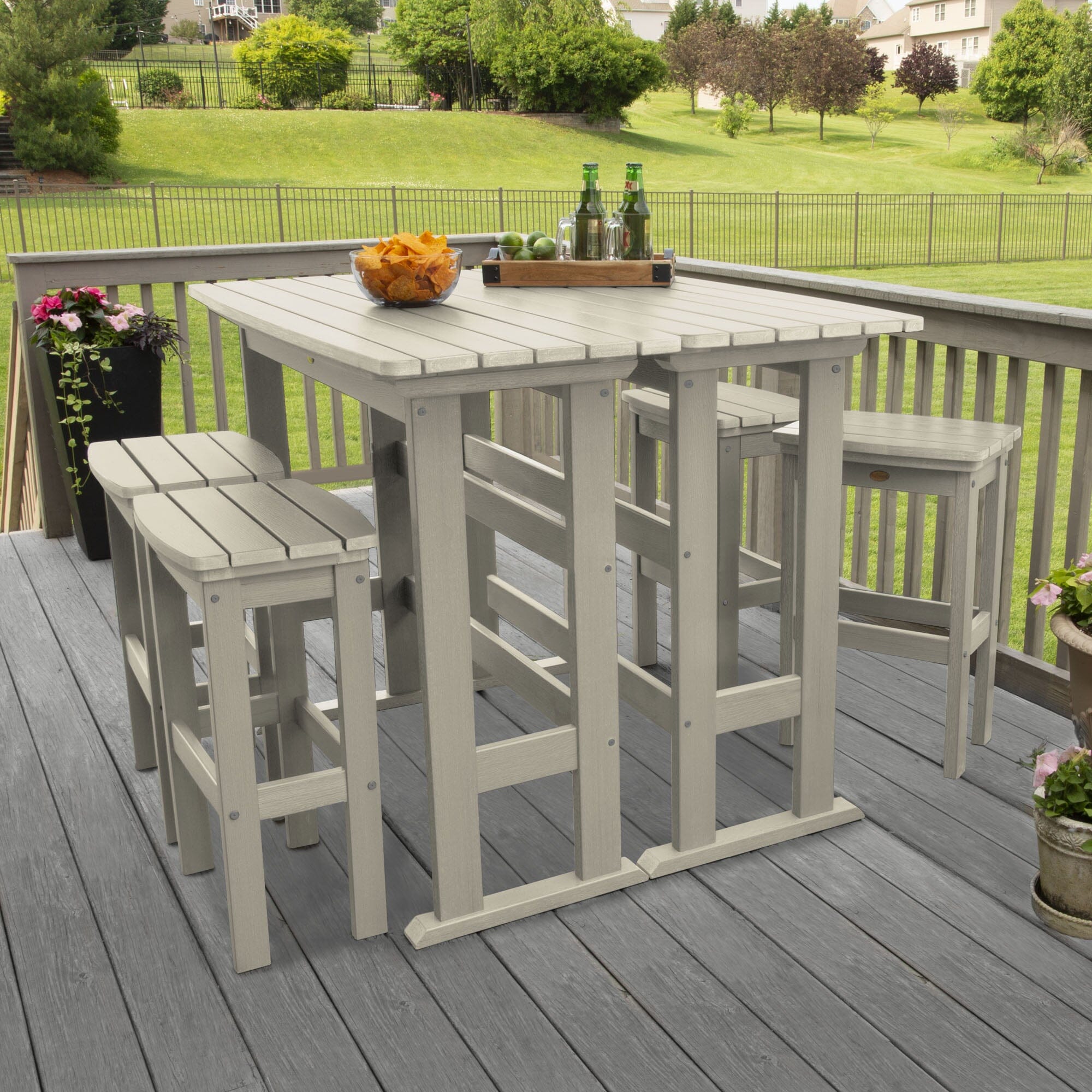 Lehigh 6-Piece Bar Height Balcony Patio Set - Outdoor Dining & Relaxing Furniture for Small Spaces