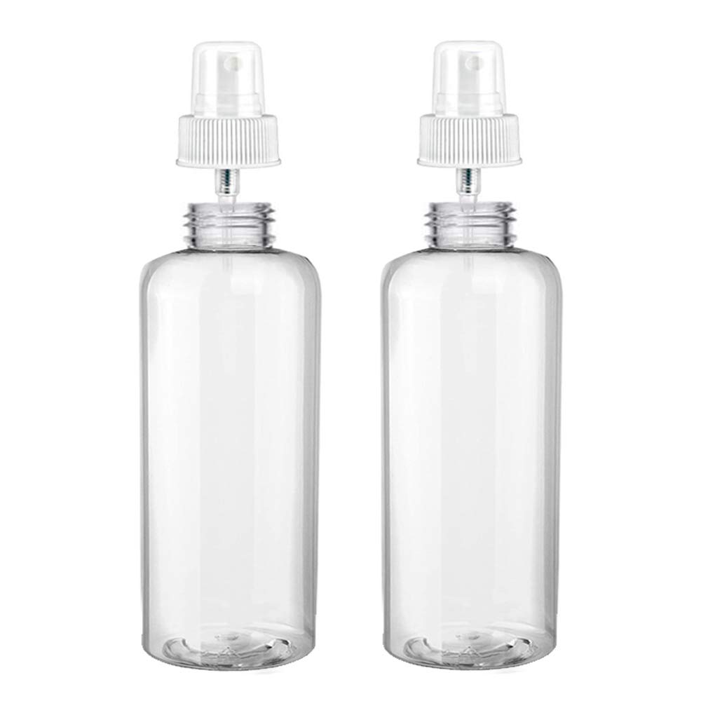 4-Pack 100ml Clear Empty Plastic Bottles with Spray Dispenser - Travel-Friendly Refillable Containers for Toiletries, Cosmetics & Essential Oils - Perfect for TSA Compliance, Gym, Camping & Home Organization
