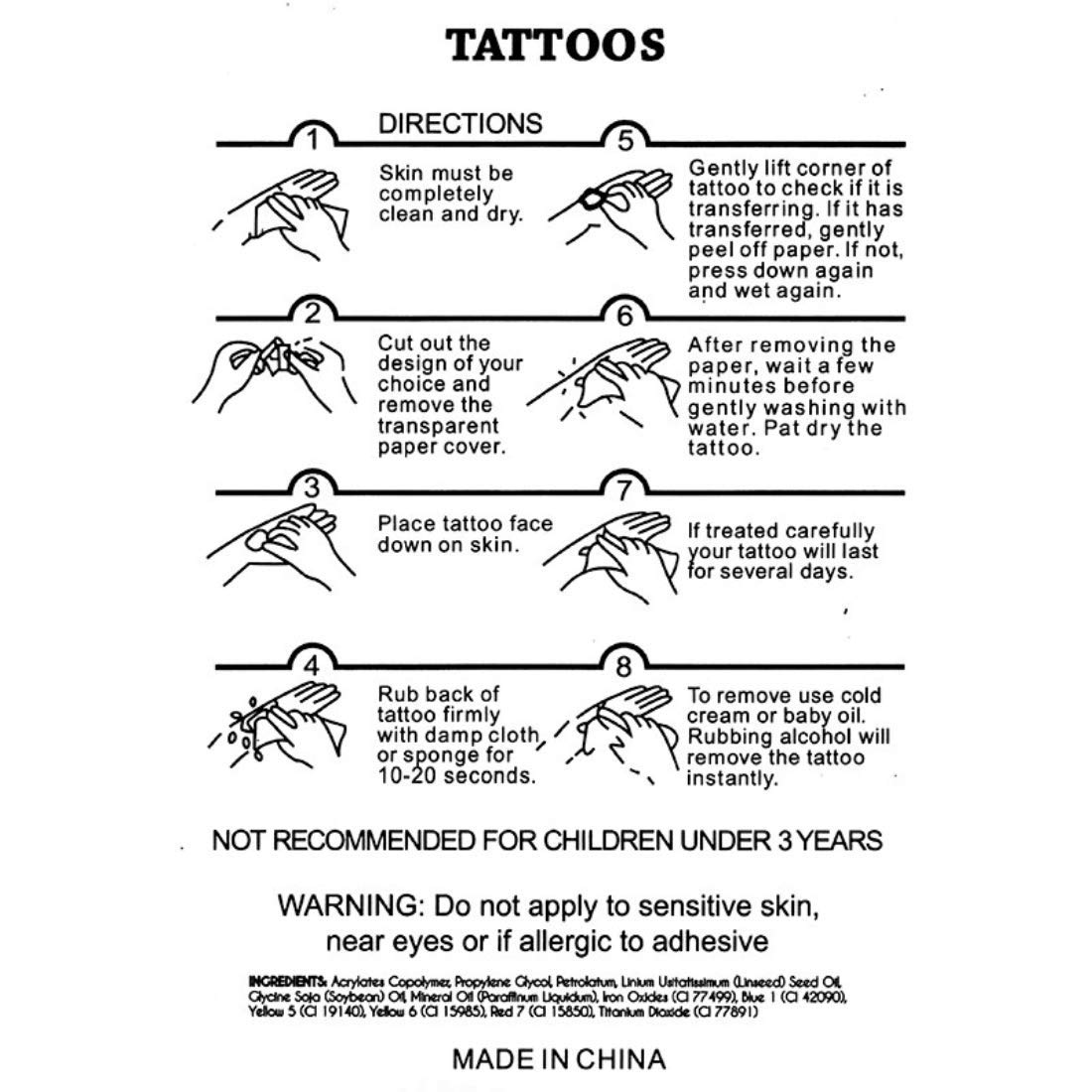 Waterproof Temporary Unisex Body Tattoo - Large 19x9cm Rose Bud & Butterflies Design for Parties, Festivals & Costume Events | SENECIO®