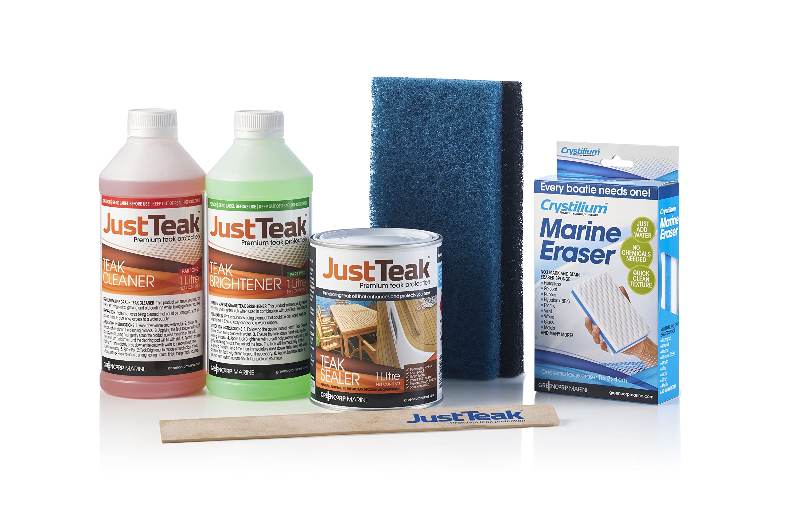 Teak Sealer Restoration Kit - 3 Easy-to-Use Products with Accessories to Restore, Beautify & Protect Outdoor Teak Furniture (Choose from 2 Shades) - Perfect for Patio, Deck & Garden Furniture Maintenance