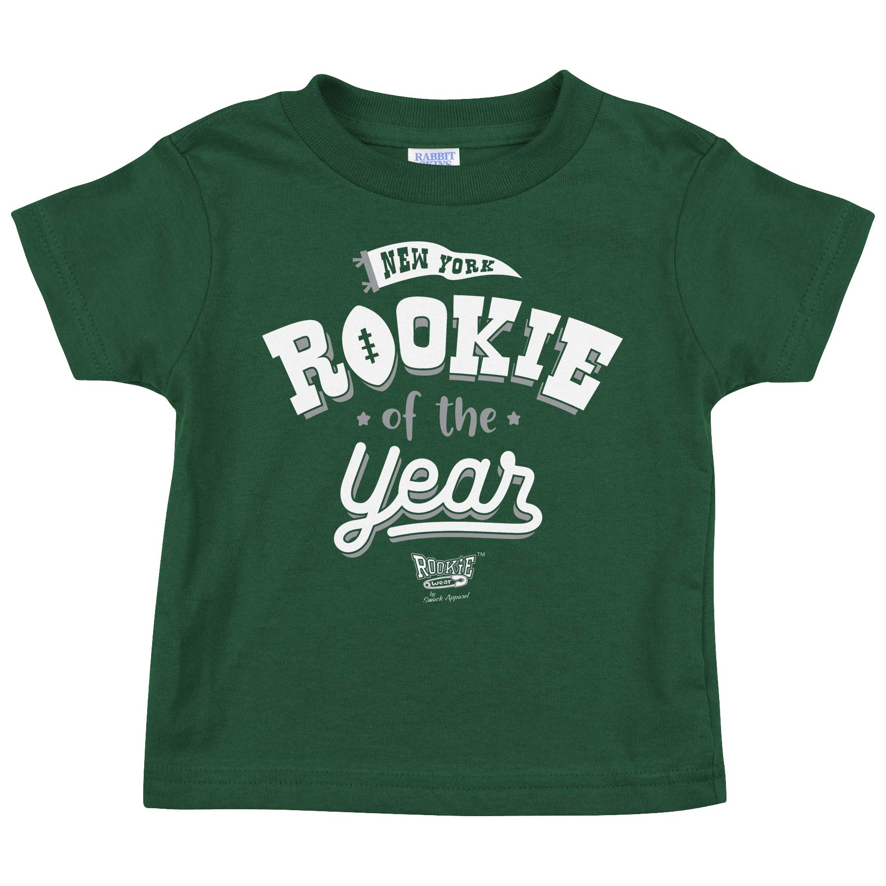Smack Apparel New York Football Fans Rookie of The Year Forest Green Baby Onesie & Toddler T-Shirt (NB-7T) - Perfect for Game Day, Birthday Gifts & Family Photos