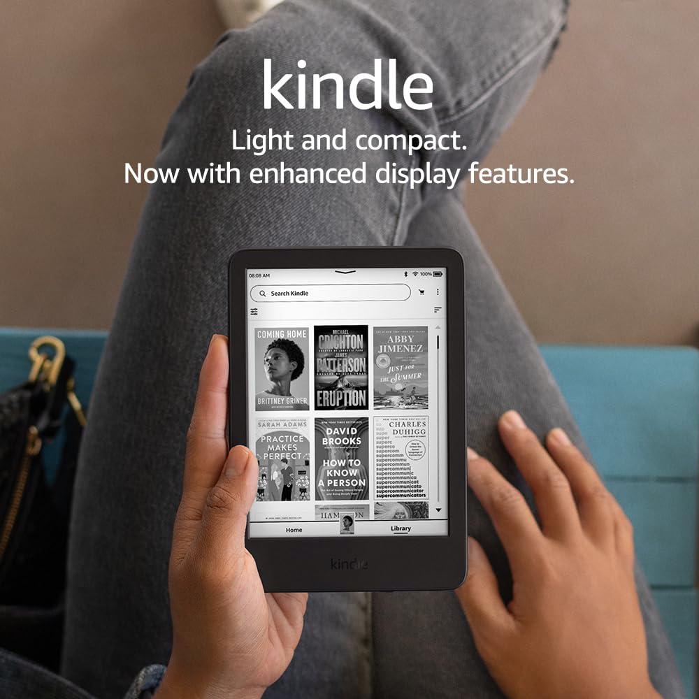 New Amazon Kindle (16 GB) - Lightest & Most Compact E-Reader with Glare-Free Display, Fast Page Turns, Adjustable Front Light & Long Battery Life - Black - Perfect for Reading, Travel & Gifts