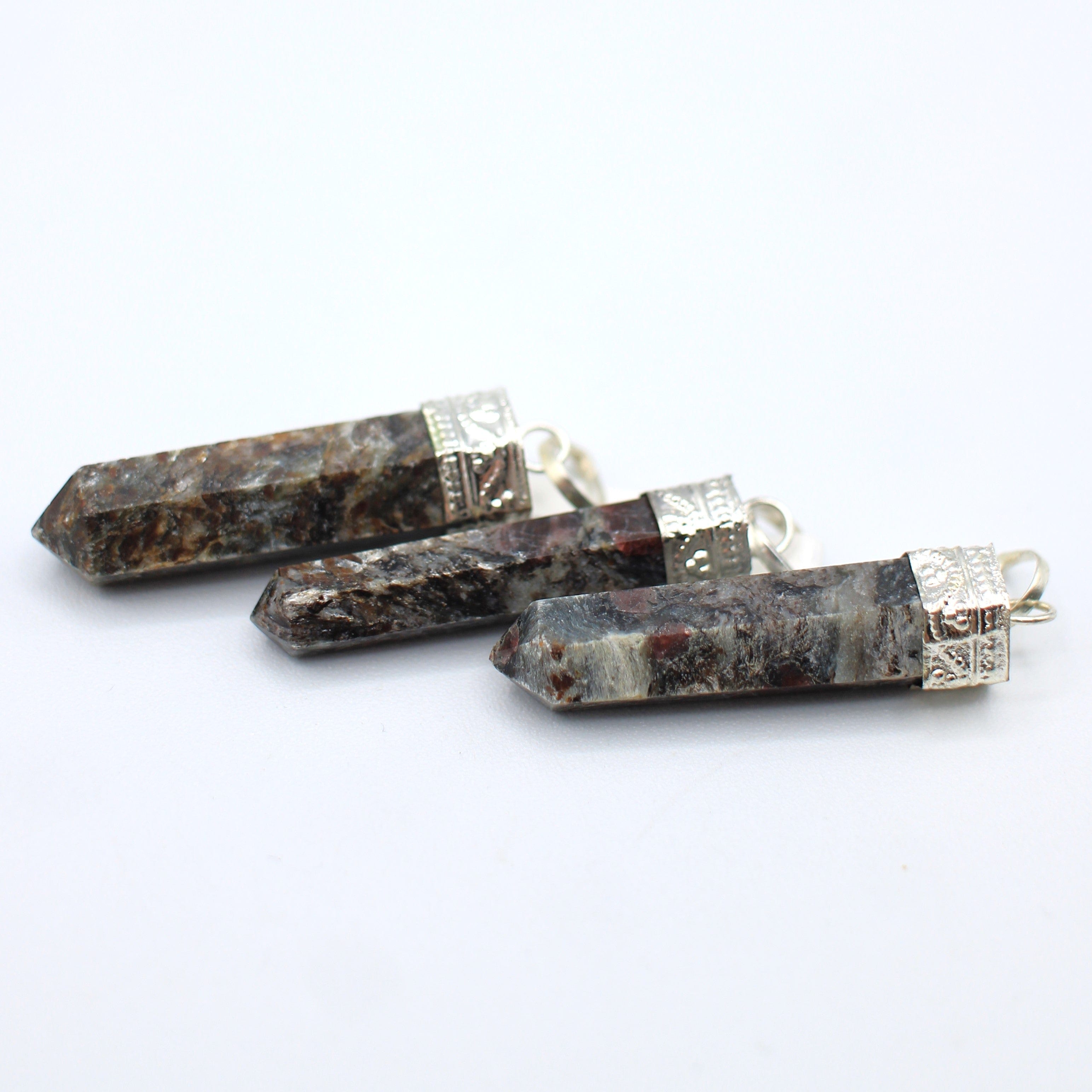 Natural Canadian Staurolite Garnet Mica Schist Pendant Necklace - Unique Healing Crystal Jewelry for Meditation, Energy Work & Spiritual Gifts