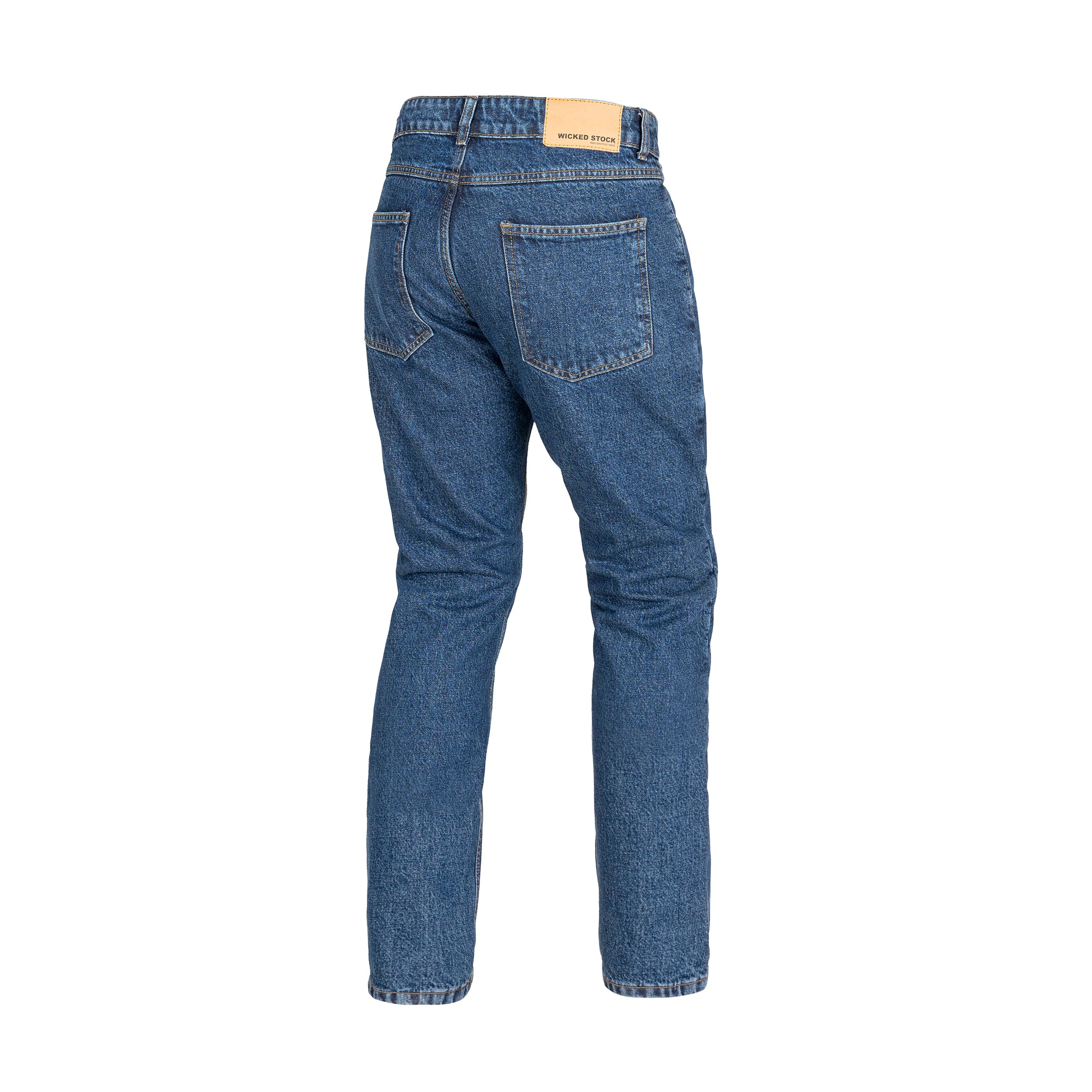 WICKED STOCK CE Level 2 Armored Motorcycle Jeans for Men - Protective Riding Pants in Dark Blue - Perfect for Street Biking & Commuting