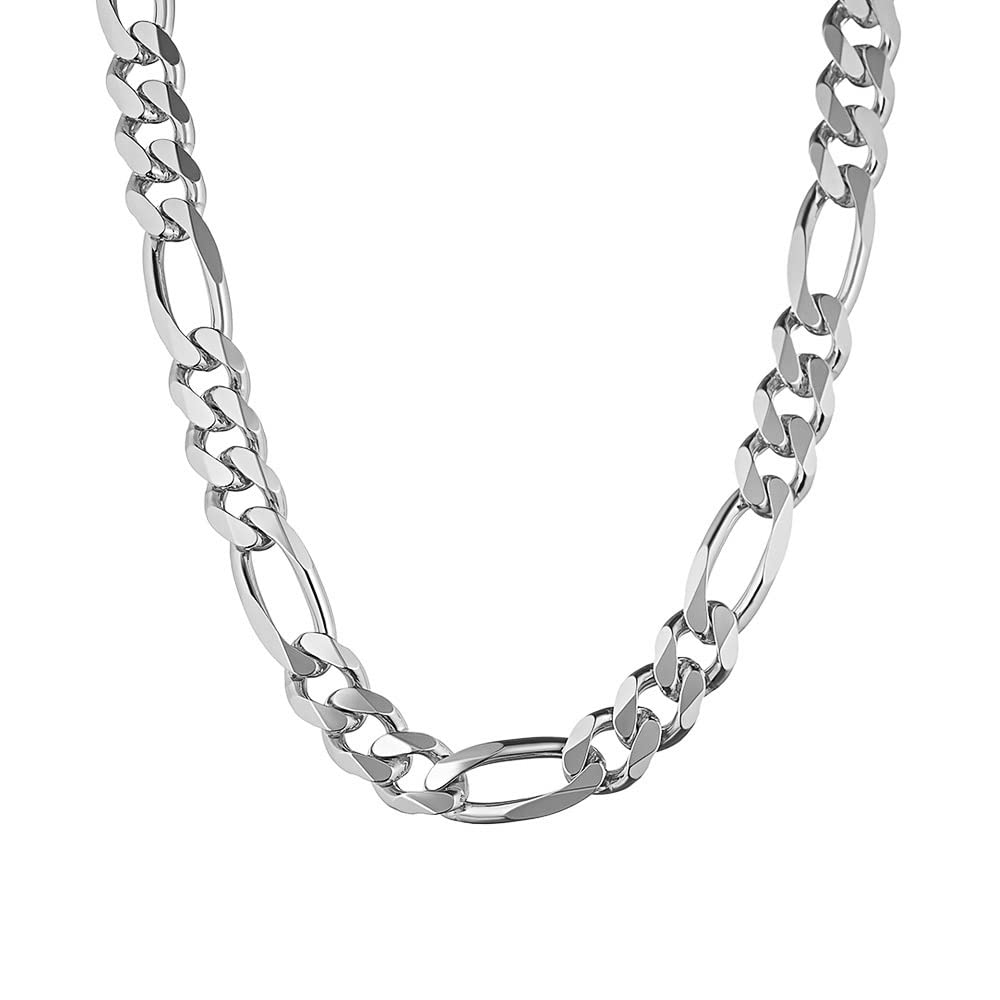 Savlano 925 Sterling Silver 10.5mm Italian Solid Figaro Link Chain Necklace for Men & Women - Handmade in Italy | Elegant Gift Box Included | Perfect for Weddings, Anniversaries & Everyday Luxury