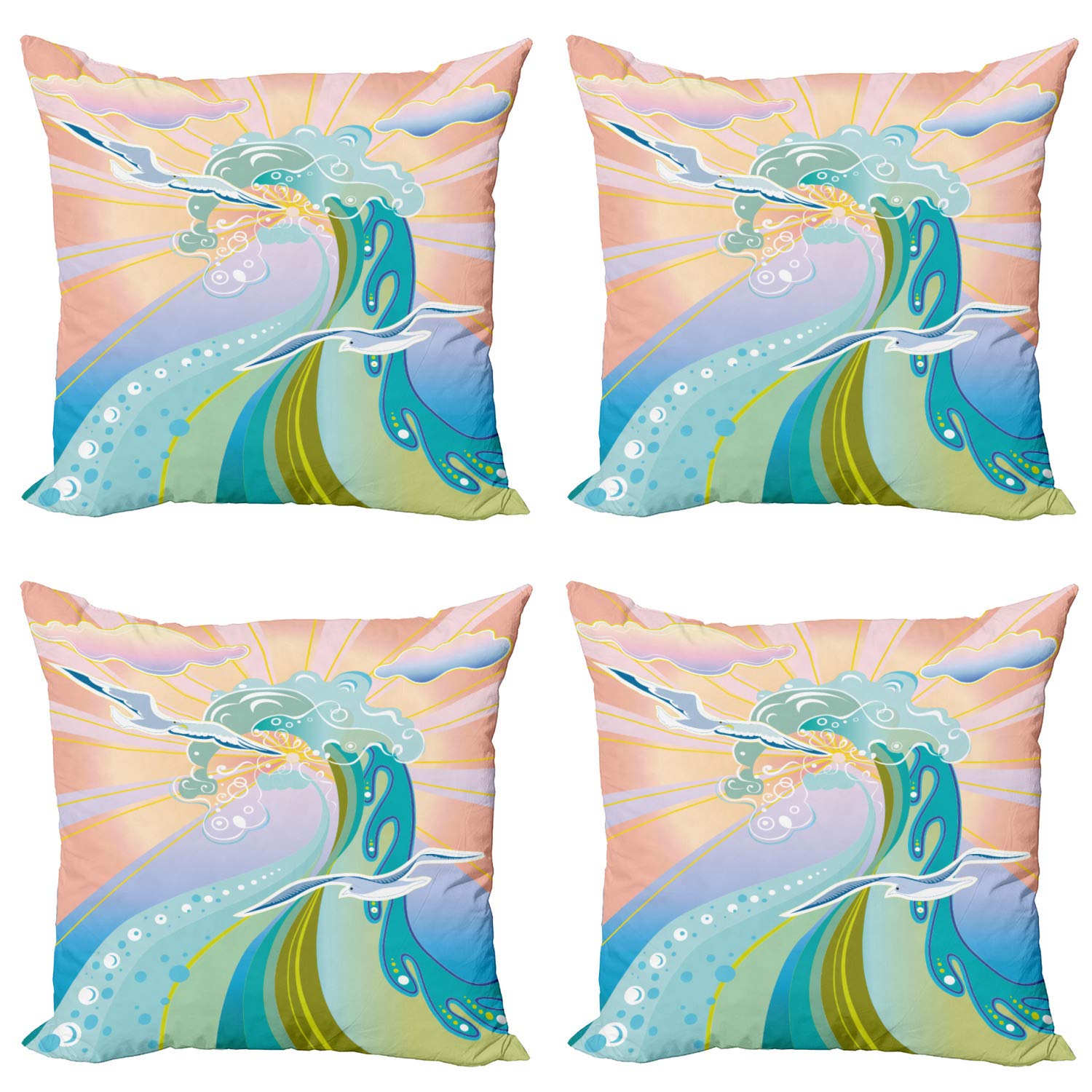 Ambesonne Modern Throw Pillow Covers Set of 4 - 16