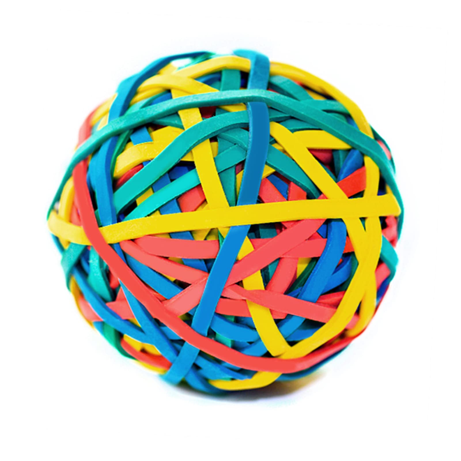 Anvin 110-Piece Rubber Band Ball - 100g Assorted Color Elastic Bands (Blue, Green, Red, Yellow) for Office, School, Crafts & Gift Wrapping - Durable Rubber Bands for Organizing Documents, Stationery & Stocking Stuffers