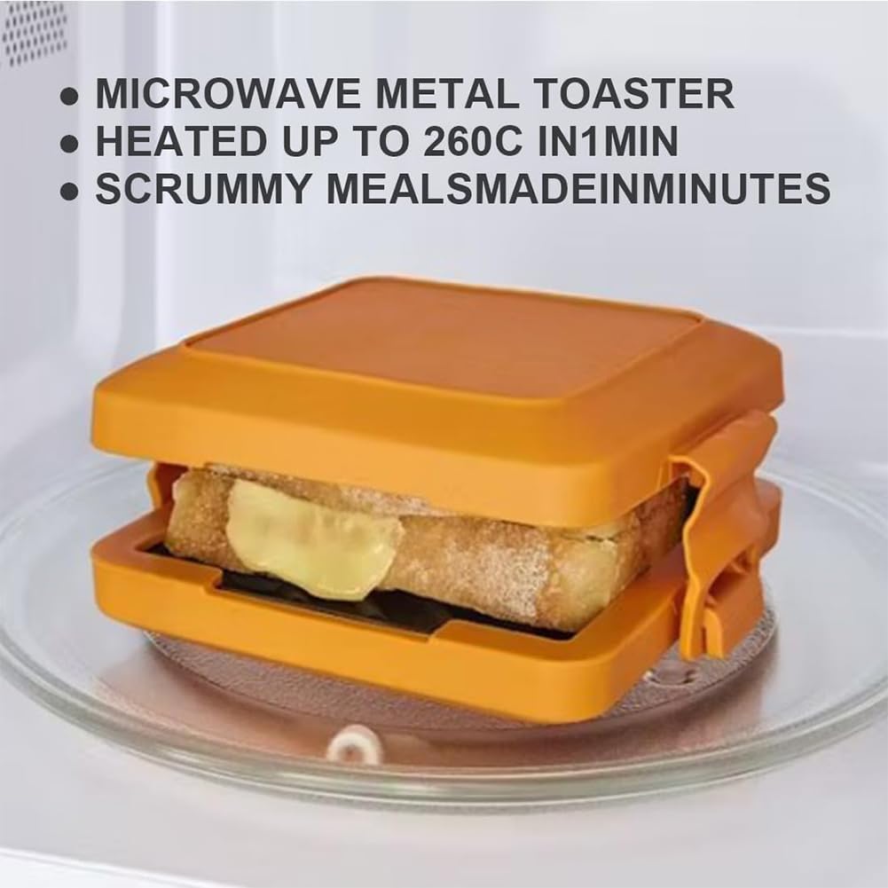 Micro Munchy Microwave Toastie Maker - Red | Electric Sandwich Press for Grilled Cheese, Panini & Breakfast | Quick & Easy Microwaveable Toaster | Perfect for Dorms, Offices & Quick Meals