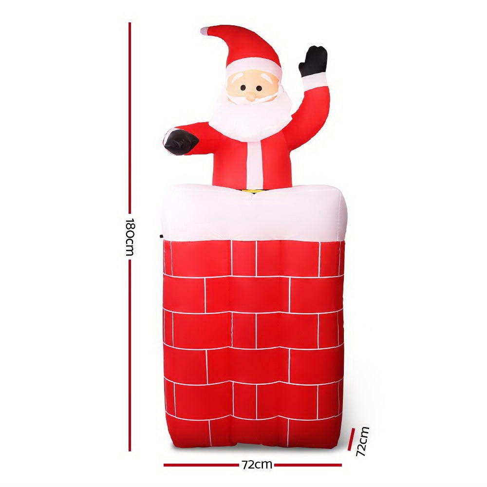1.8M Christmas Inflatable Archway with Santa - LED Lighted Outdoor Xmas Decorations for Yard, Garden & Holiday Party Decor