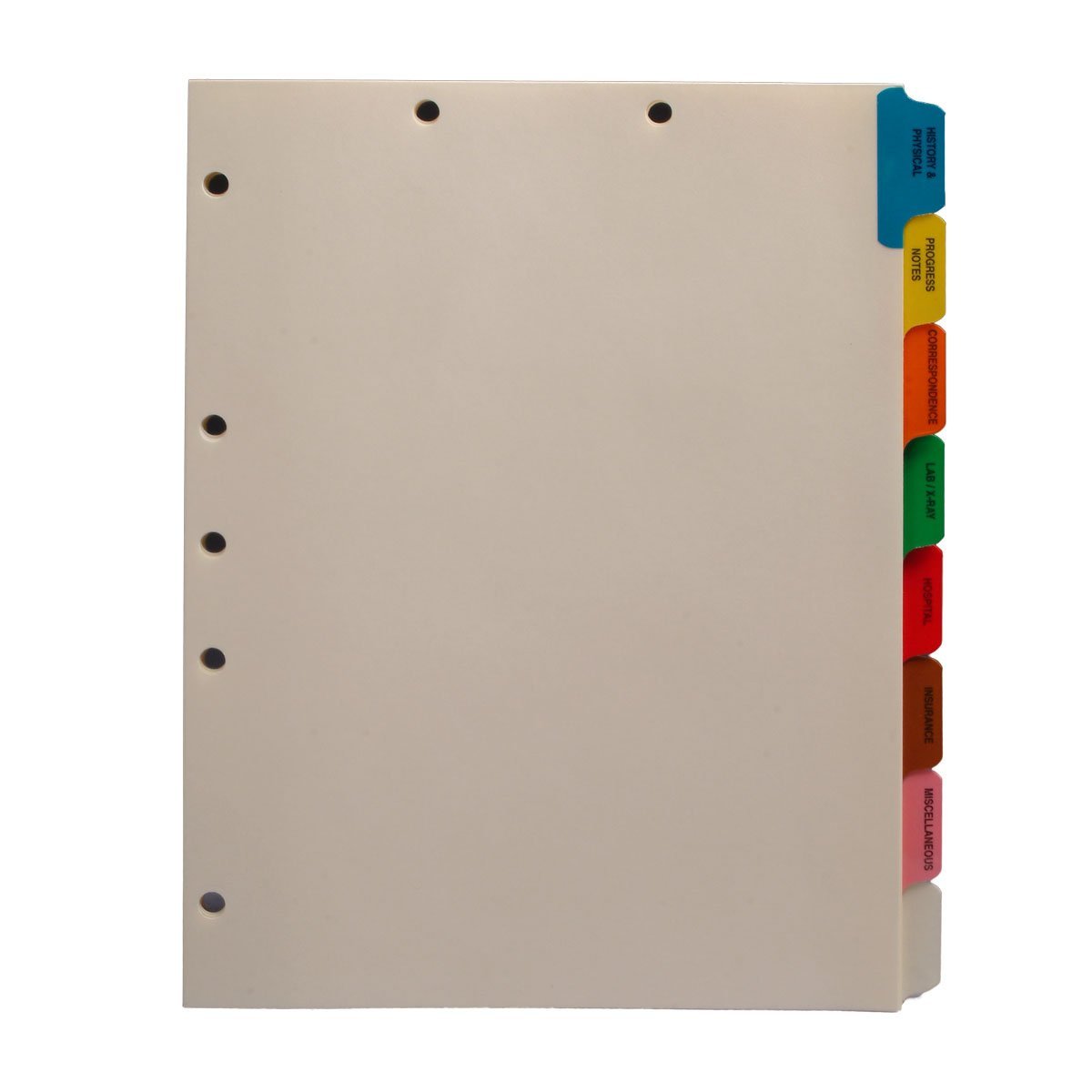 Medical Chart Divider Sets with Side Tabs - 1/8th Cut (50 Sets of 8 Tabs) - Perfect for Hospital, Clinic & Medical Office Organization