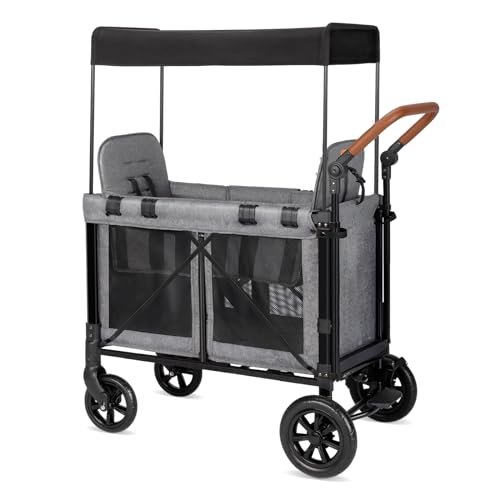 **Best Stroller Wagon for 2 Kids – Face-to-Face High Seat, All-Terrain Wheels, Canopy & Storage Bags – Adjustable Handlebar – Perfect for Park Outings, Beach Trips & Family Adventures**